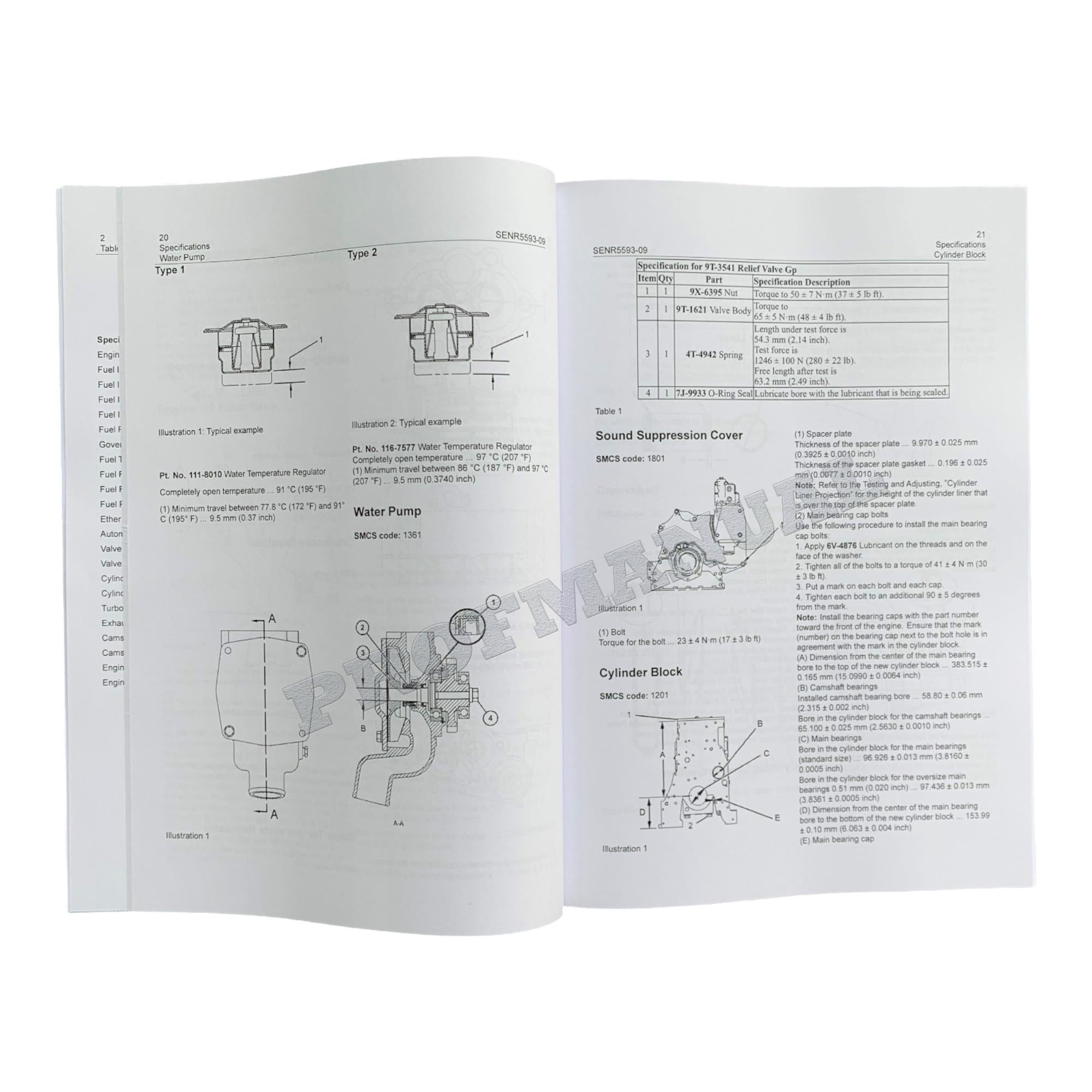 Caterpillar 3306C Engine D6T Operation Test Adjusting Assembly Service Manual SET