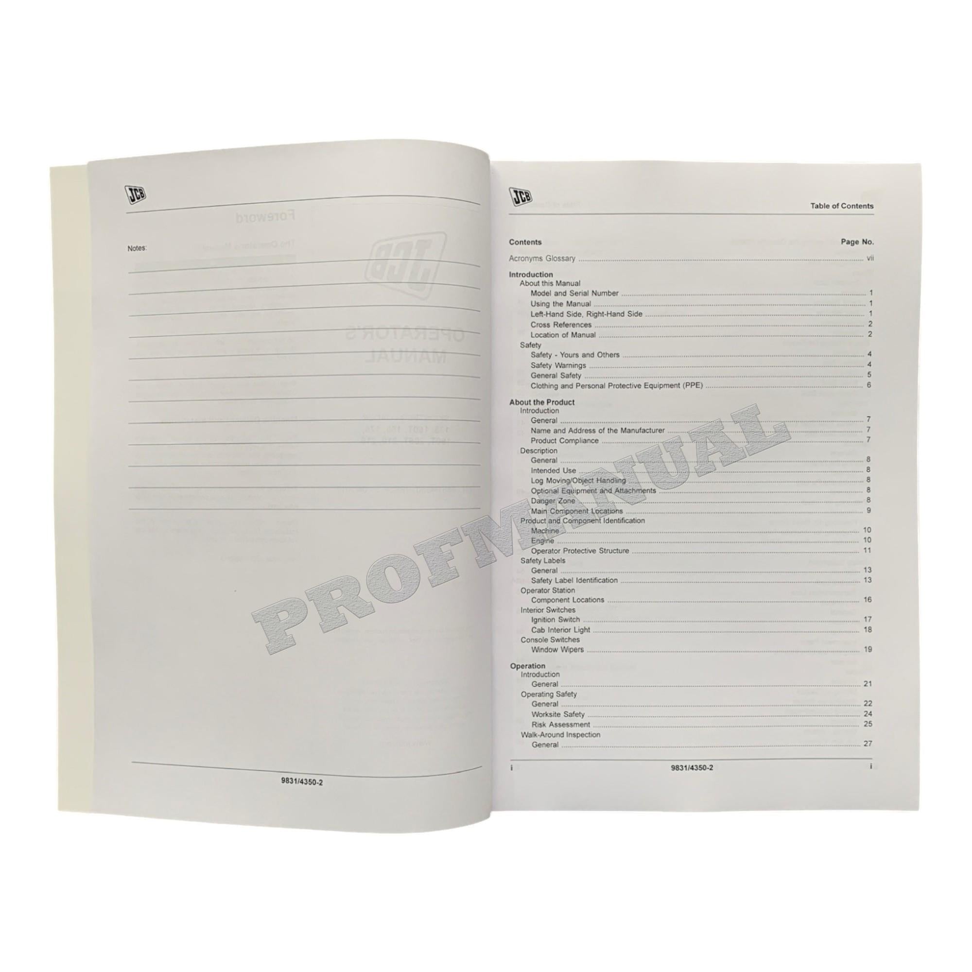 JCB 135 150T 155 175 190T 205T 210 215 Skid Steer Loader Operators Manual