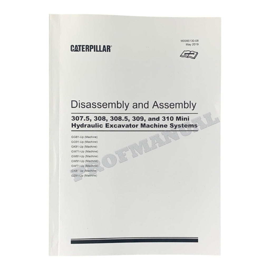 Manual de servicio completo de la excavadora Caterpillar 308 CR 12 libros + 2 hojas *Enviar número de serie