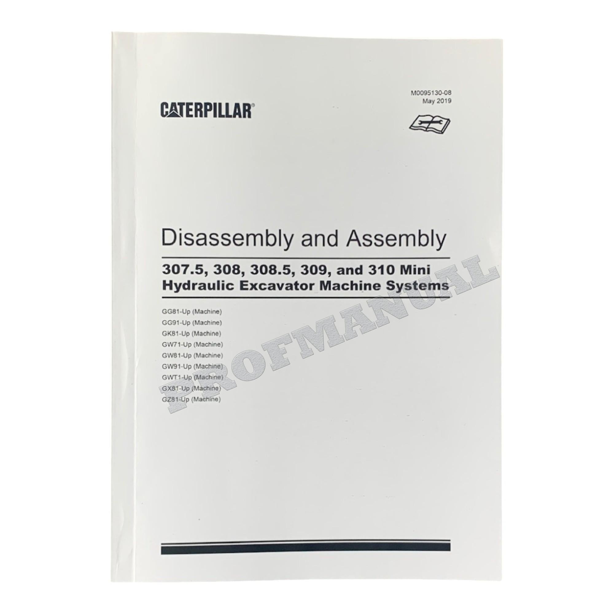Manual de servicio completo de la excavadora Caterpillar 308 CR 12 libros + 2 hojas *Enviar número de serie