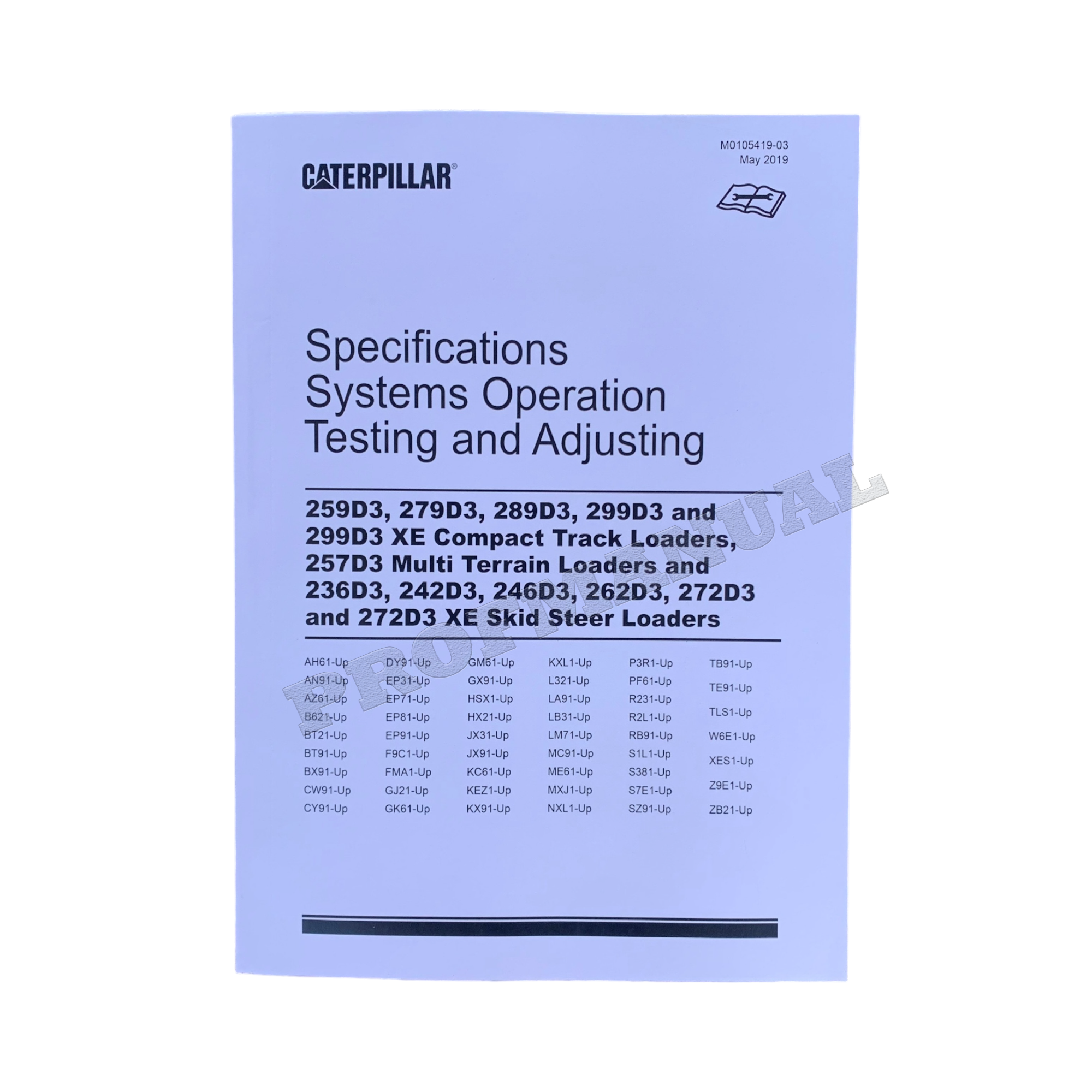 Manual de servicio del cargador Caterpillar 279D3, 289D3, 299D3, 246D3, 262D3 y 272D3
