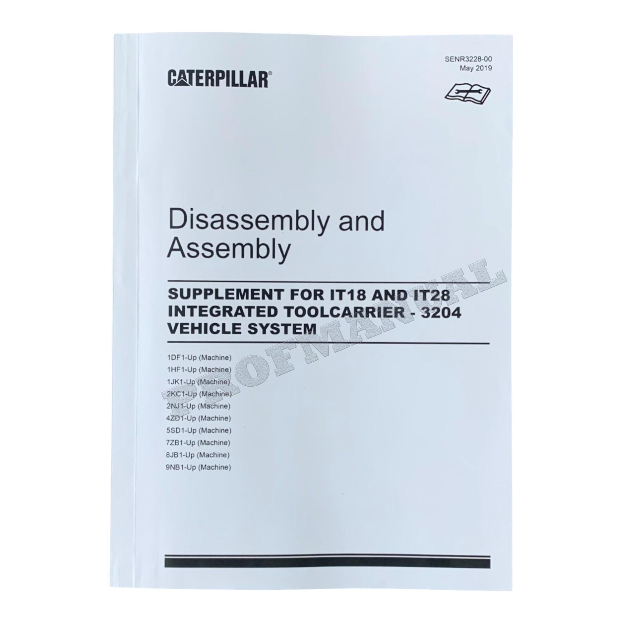 Manual de servicio completo del portaherramientas integrado Caterpillar IT28 IT28B 17 libros *Enviar número de serie