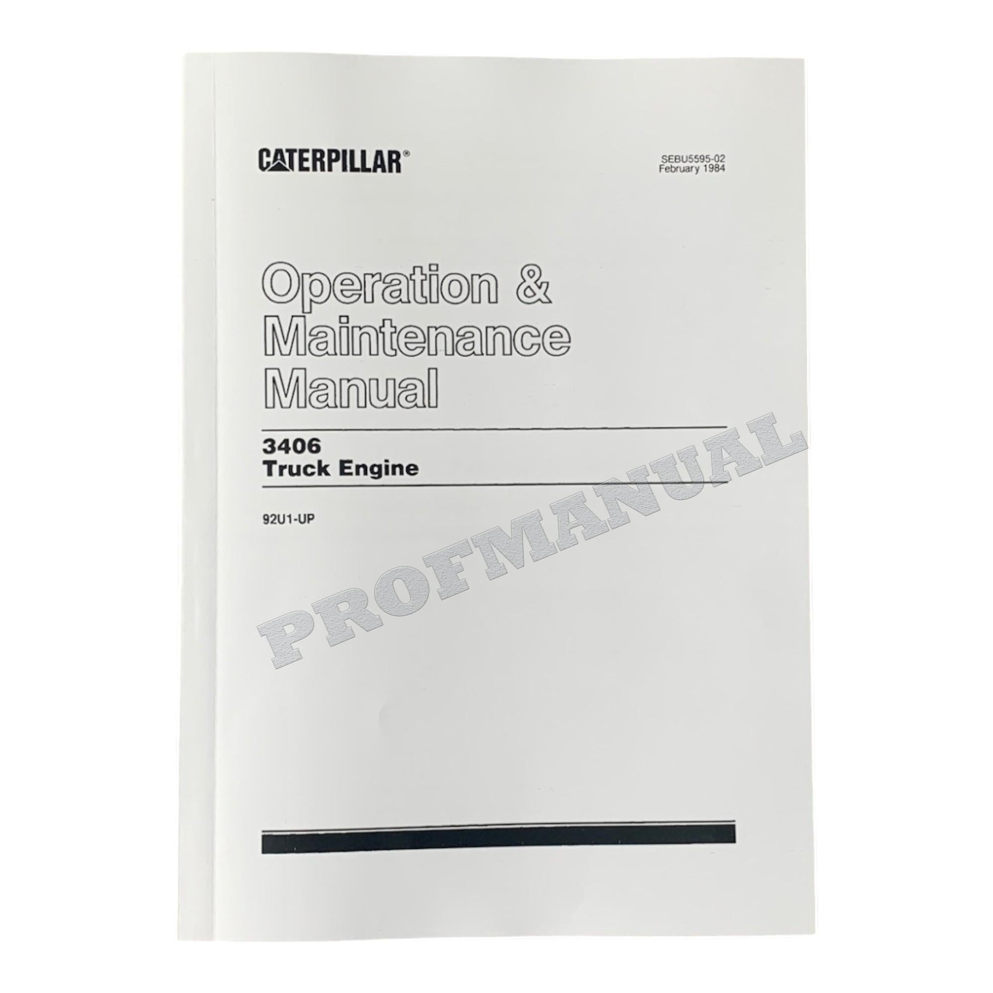 Caterpillar 3406 Truck Engine Full Service Manual *Send serial number