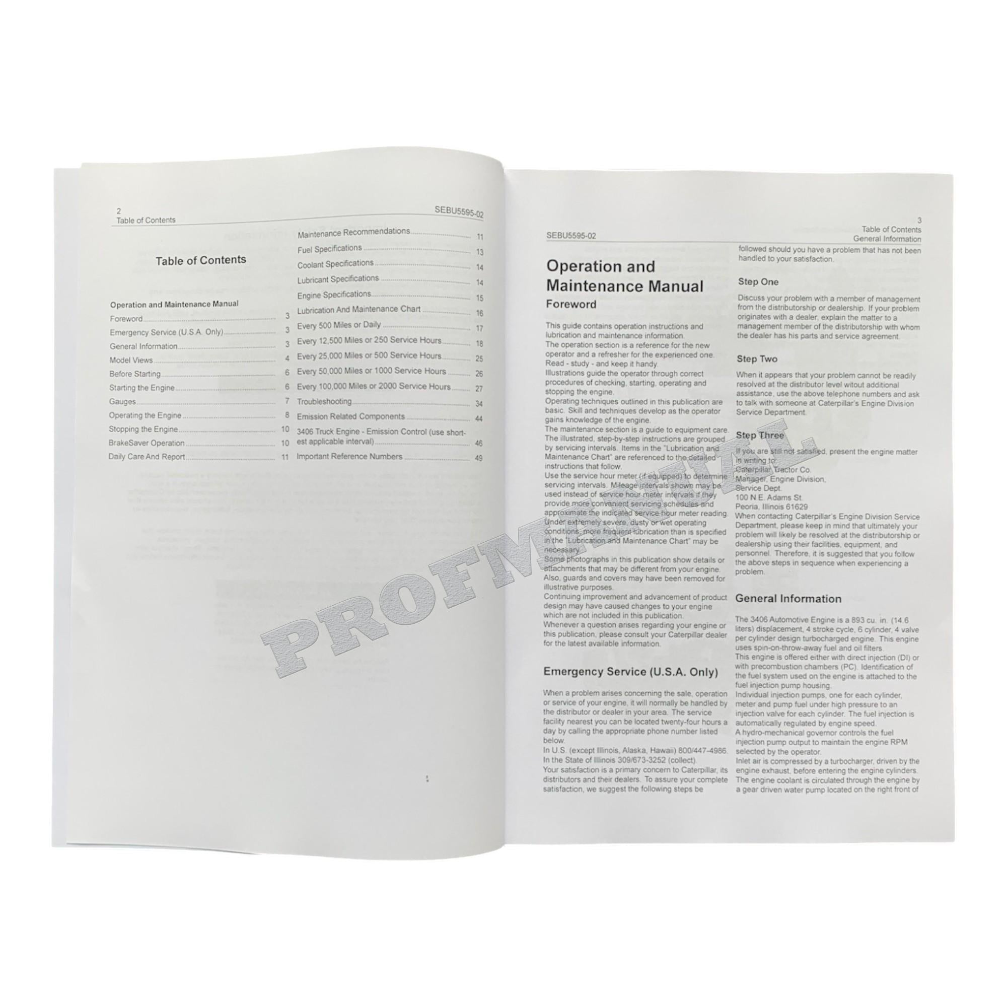 Caterpillar 3406 Truck Engine Full Service Manual *Send serial number