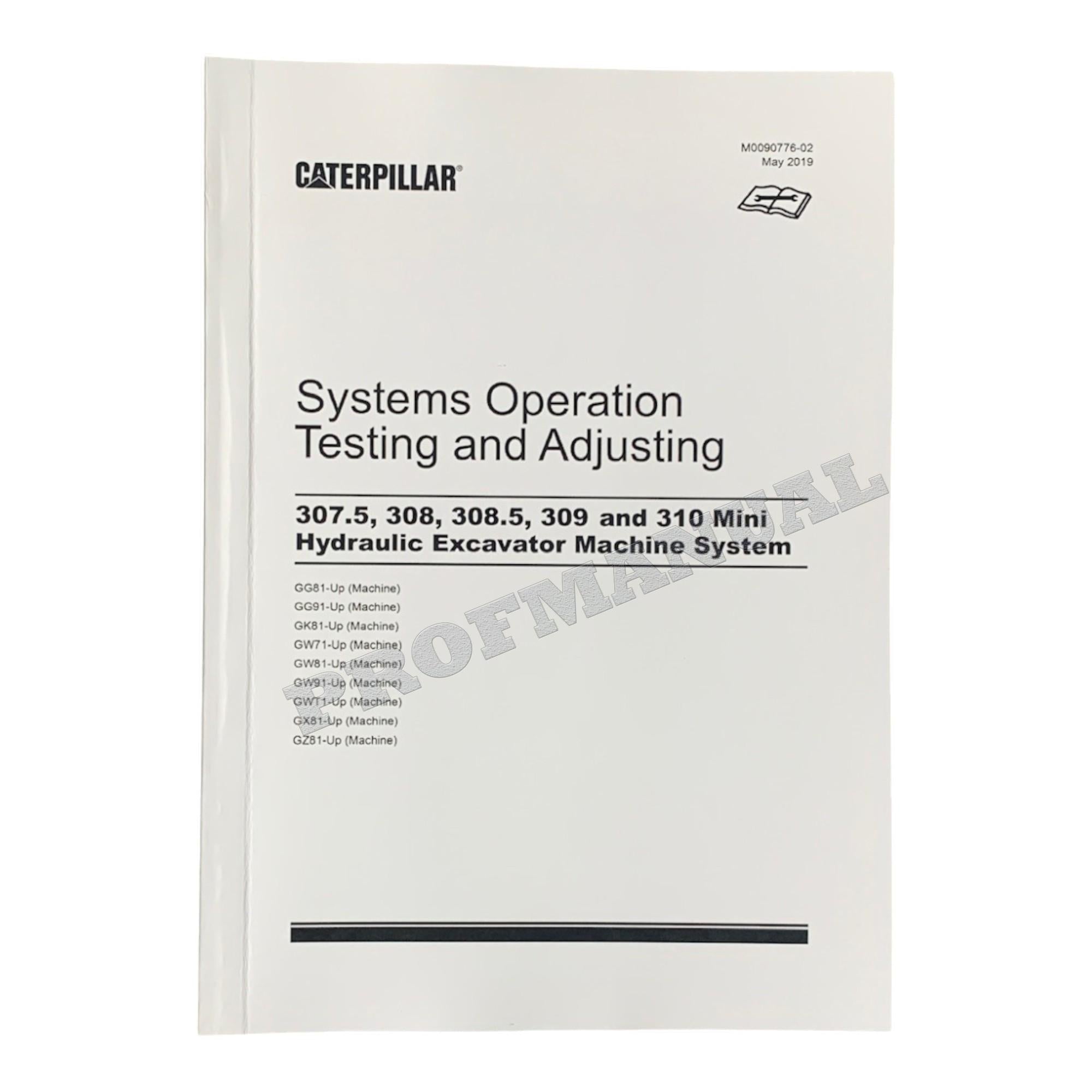 Manual de servicio completo de la excavadora Caterpillar 308 CR 12 libros + 2 hojas *Enviar número de serie