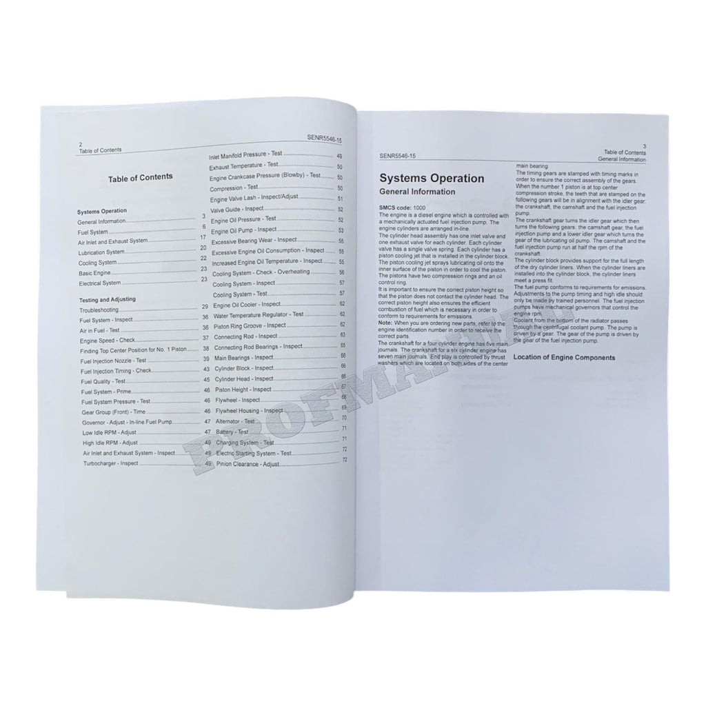 Caterpillar 3064 3066 Engine Disassem Assem Operation Test Adjust Service Manual