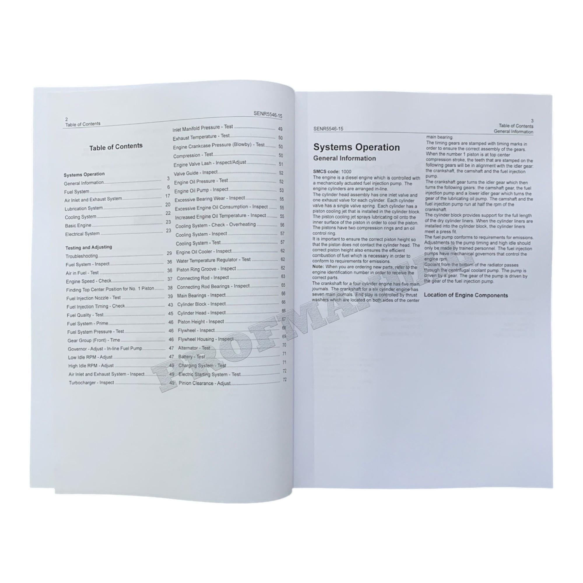 Caterpillar 3064 3066 Engine Disassem Assem Operation Test Adjust Service Manual
