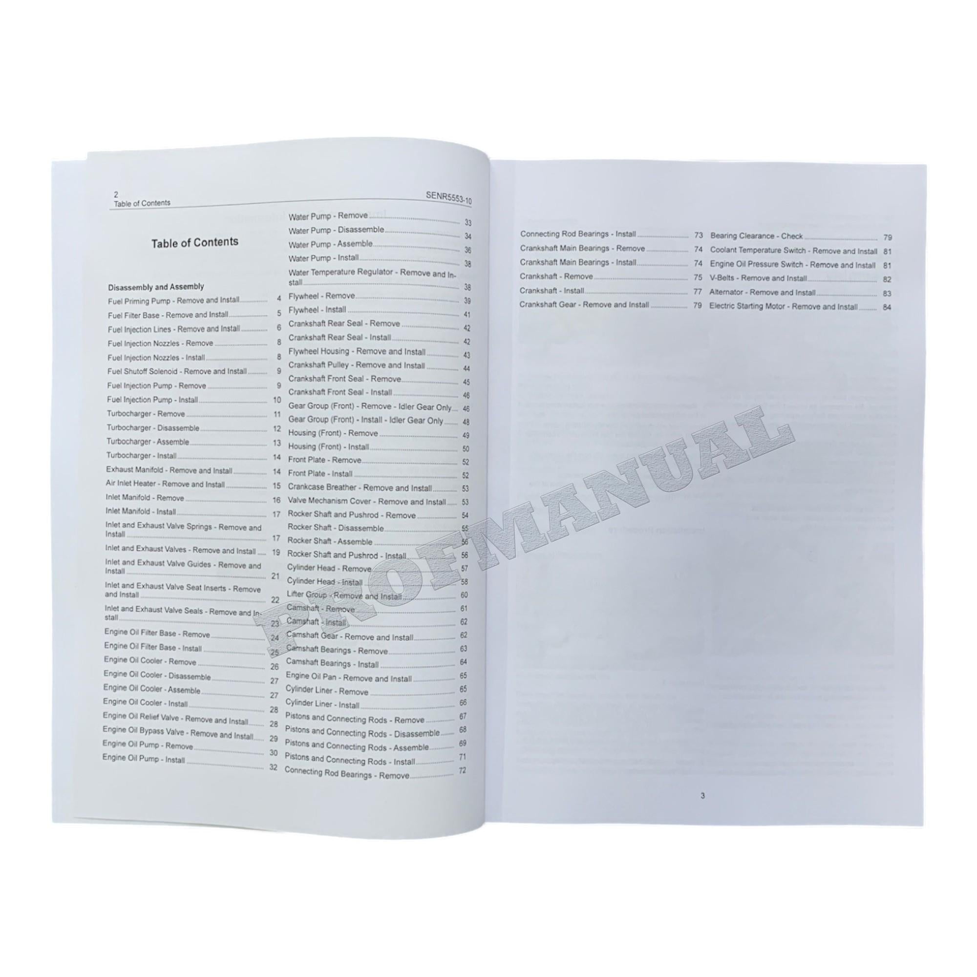 Caterpillar 3064 3066 Engine Disassem Assem Operation Test Adjust Service Manual