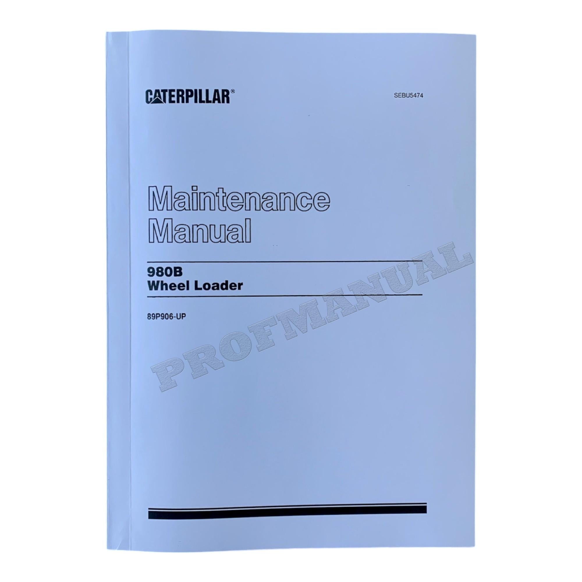 Caterpillar 980B Wheel Loader Maintenance and Maintenance Manual