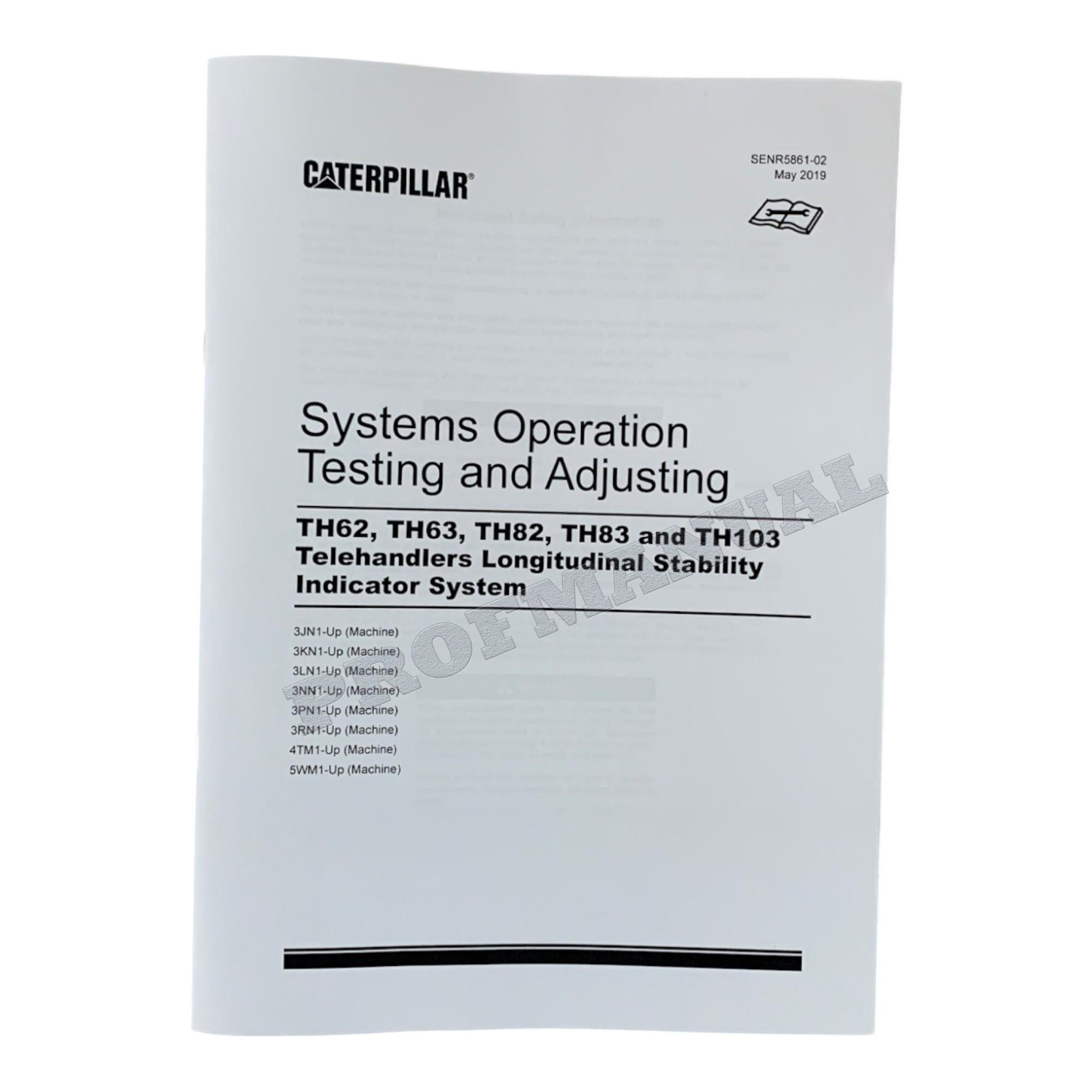 Caterpillar TH103 Telehandler Full Service Manual *Send serial number