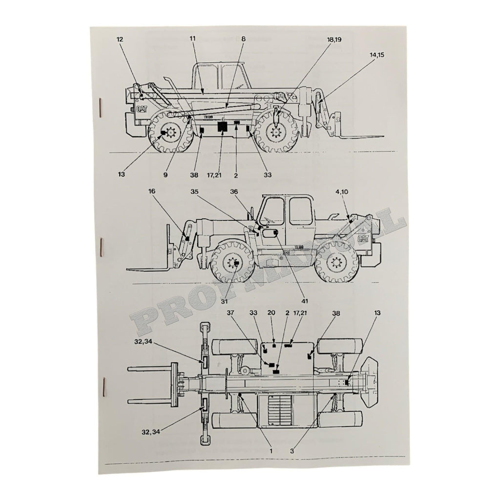 Caterpillar TH103 Telehandler Full Service Manual *Send serial number