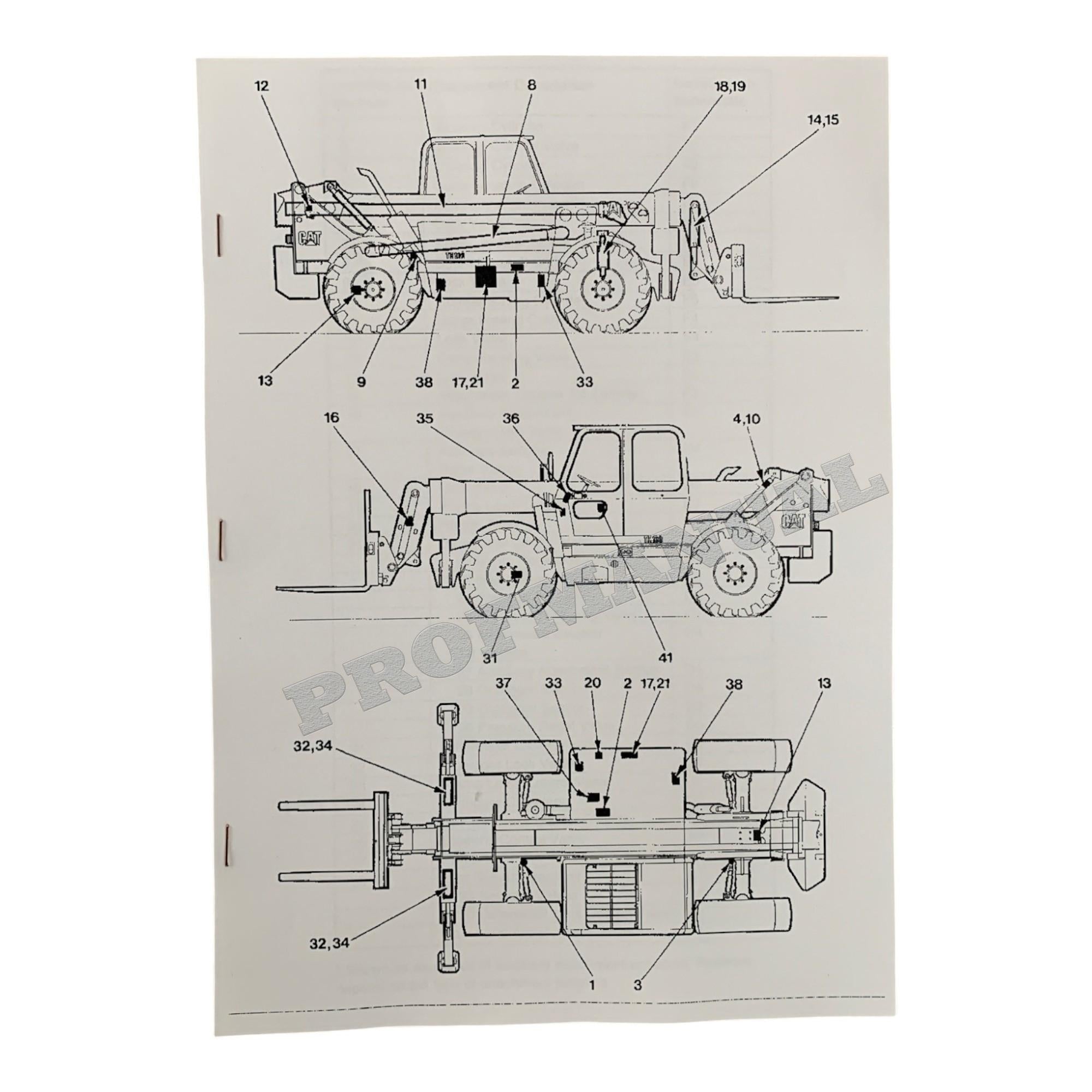 Caterpillar TH103 Telehandler Full Service Manual *Send serial number