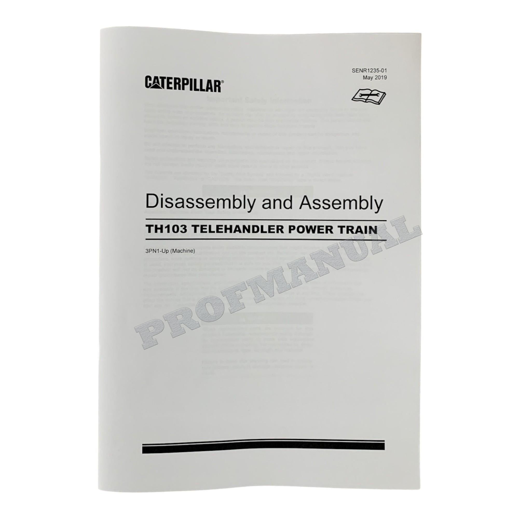 Caterpillar TH103 Telehandler Full Service Manual *Send serial number