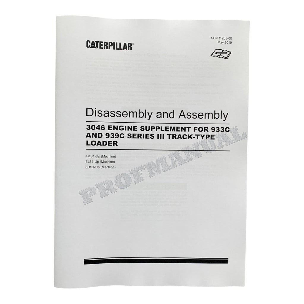 Caterpillar 933C 939C Track-Type Loader Full Service Manual *Send serial number