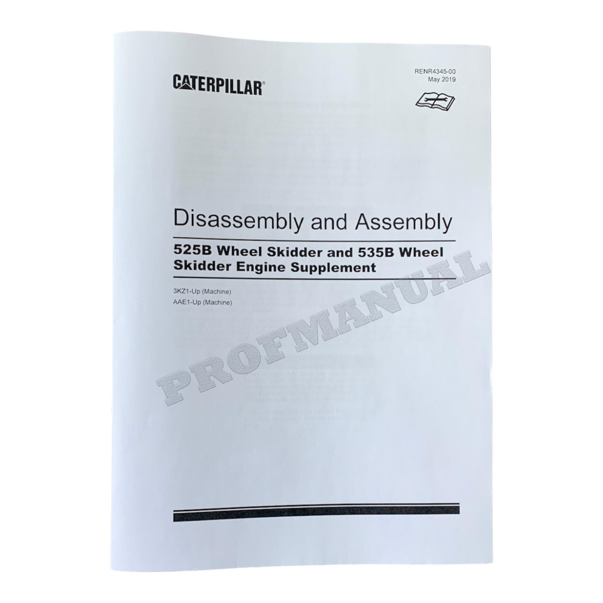 Caterpillar 525B 535B WHEEL SKIDDER Full Service Manual *Send serial number
