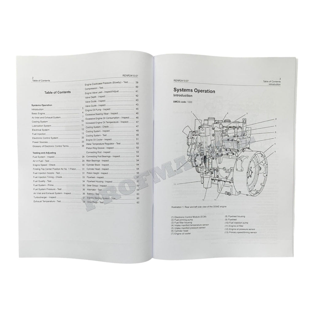Manual de servicio completo del manipulador telescópico del motor Caterpillar 3054E *Enviar número de serie