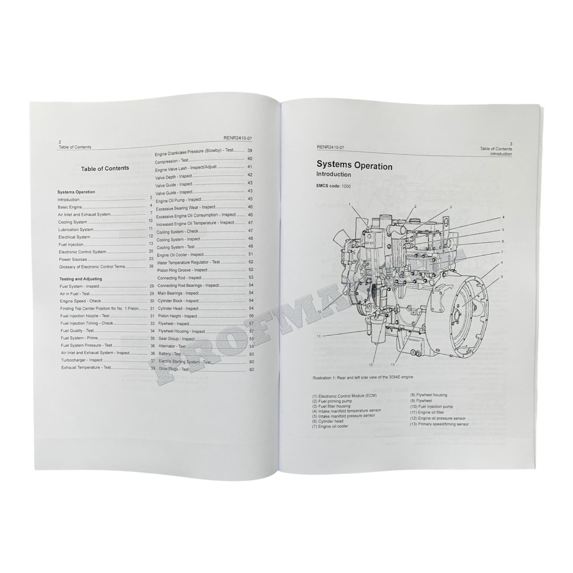 Manual de servicio completo del manipulador telescópico del motor Caterpillar 3054E *Enviar número de serie