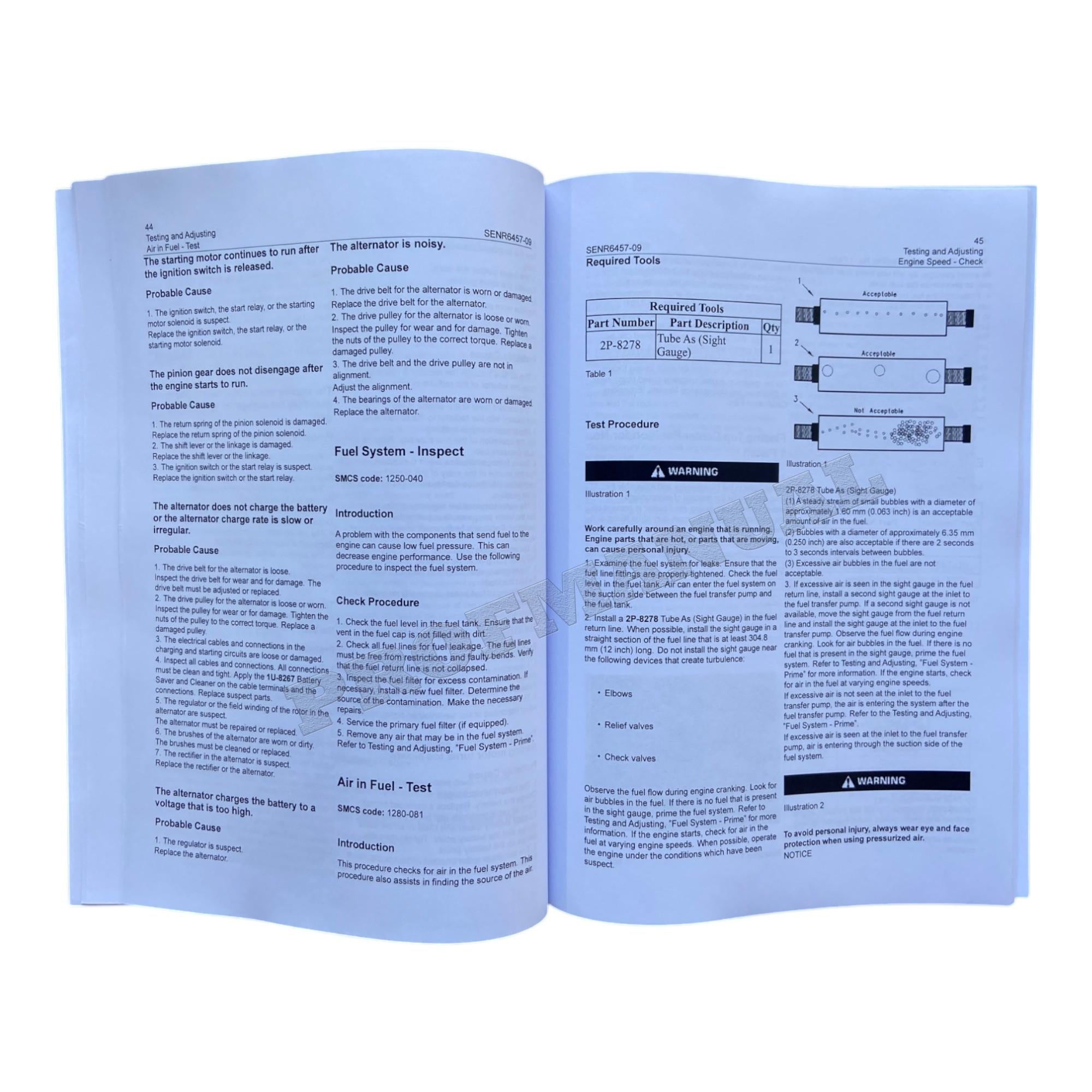 Manual de servicio completo del motor Caterpillar 3046 *Número de serie 8KP y superiores