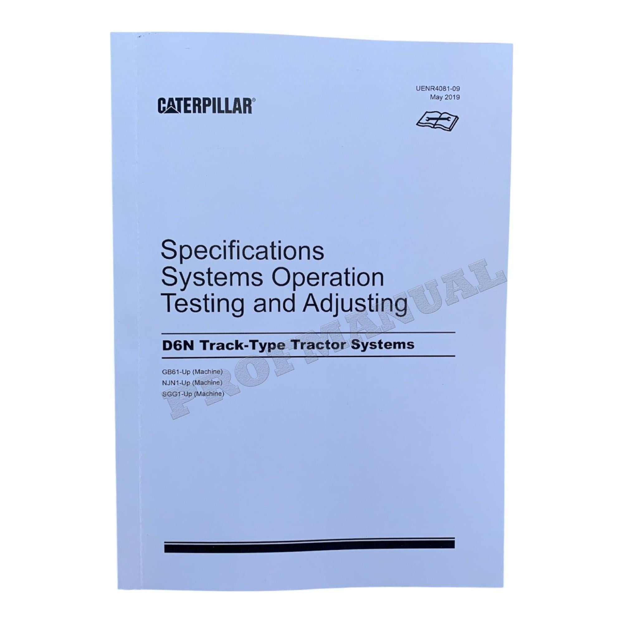 Manual de servicio completo del tractor de cadenas Caterpillar D6N SN NJN1-UP *Enviar número de serie