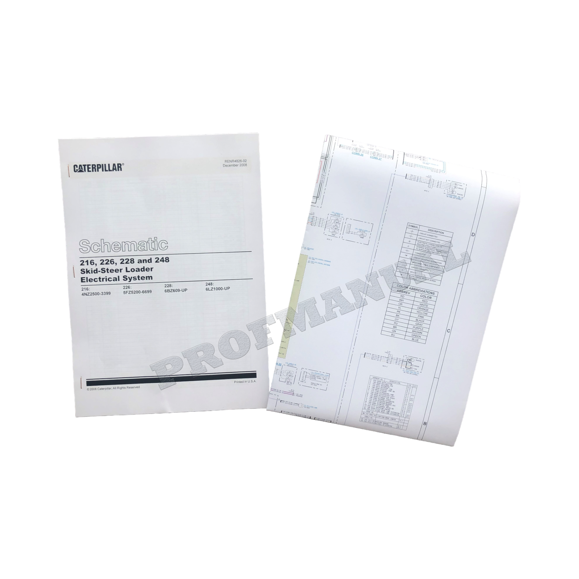 Manual de servicio del esquema eléctrico del cargador de dirección deslizante Caterpillar 216 226 228 248