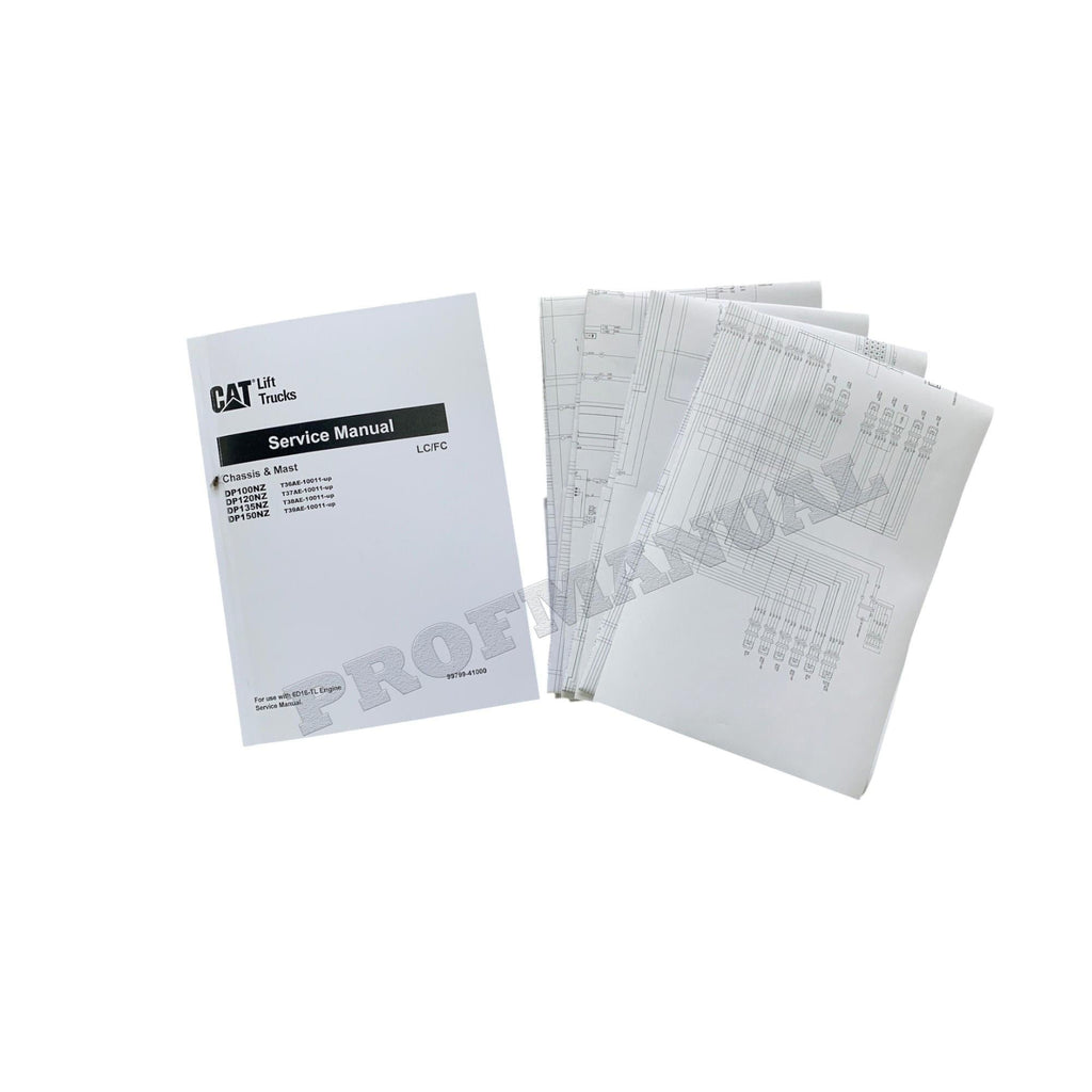 Manual de servicio de montacargas Caterpillar DP100NZ, DP120NZ, DP135NZ y DP150NZ
