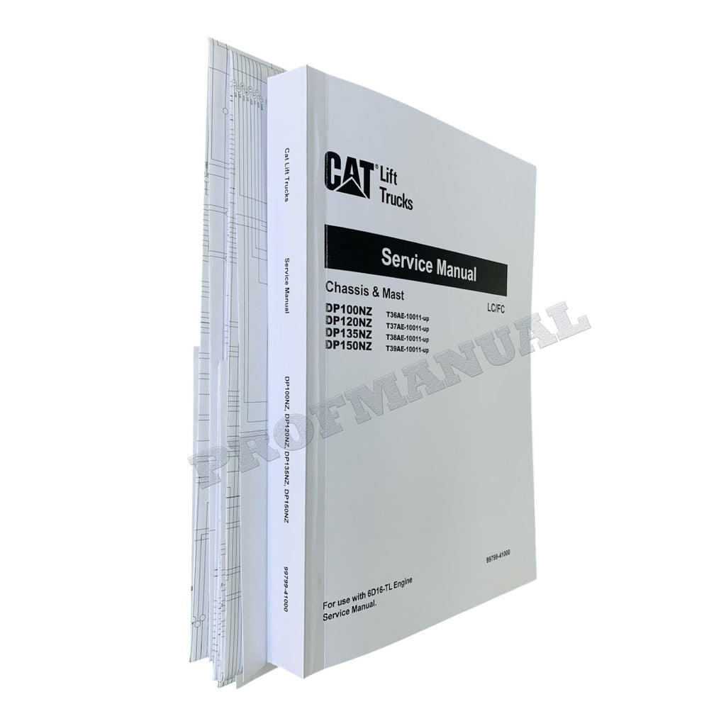 Manual de servicio de montacargas Caterpillar DP100NZ, DP120NZ, DP135NZ y DP150NZ