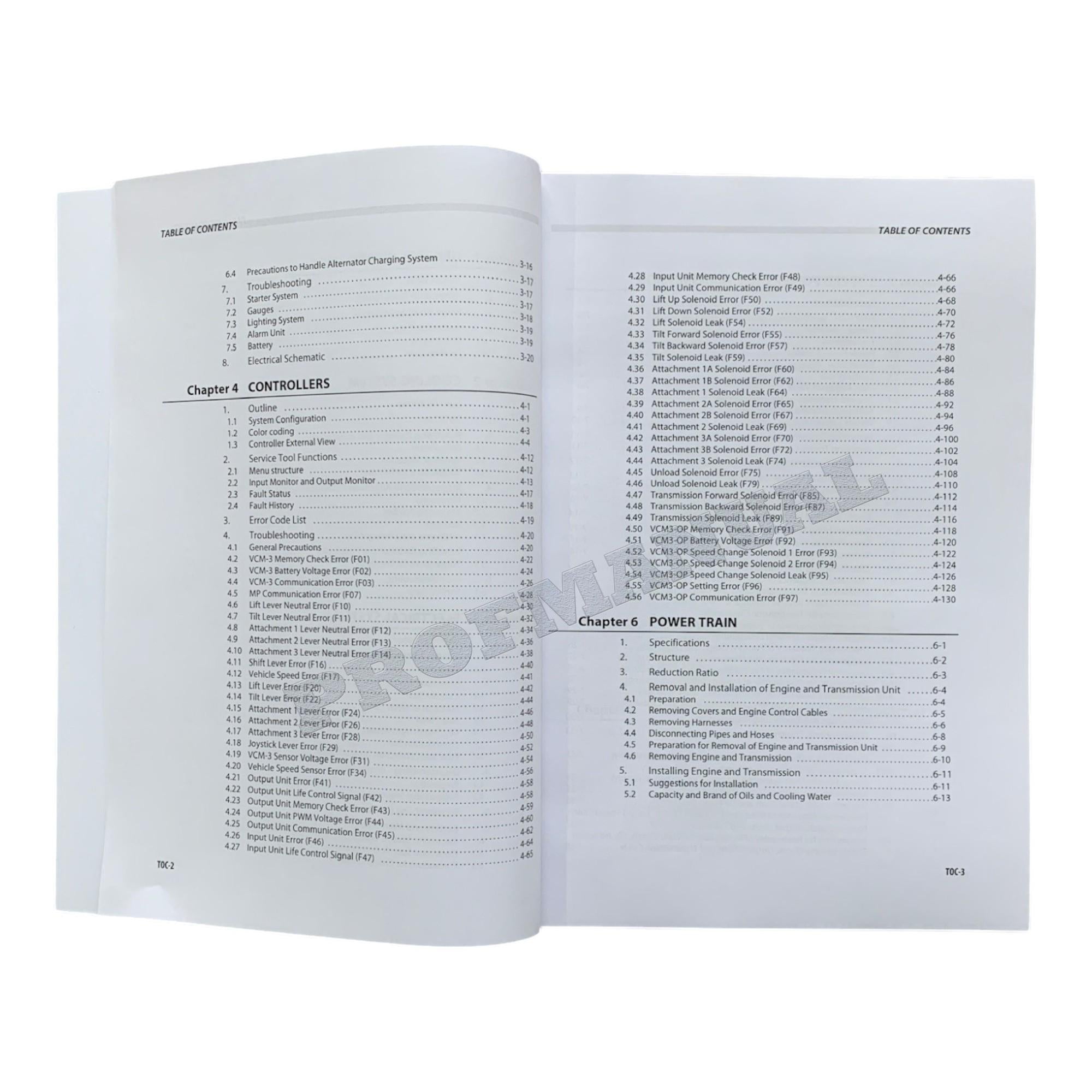 Manual de servicio de montacargas Caterpillar DP100NZ, DP120NZ, DP135NZ y DP150NZ