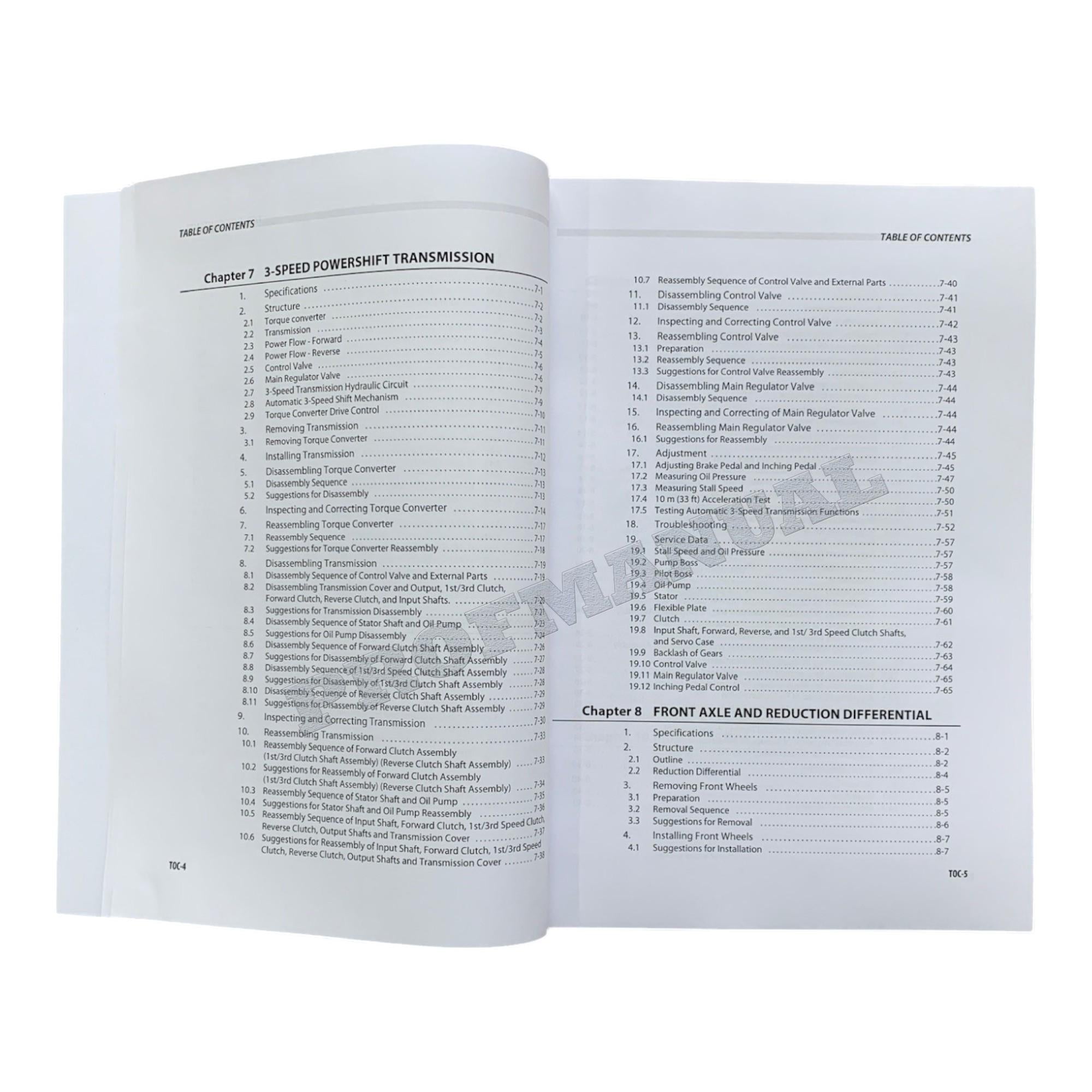Manual de servicio de montacargas Caterpillar DP100NZ, DP120NZ, DP135NZ y DP150NZ