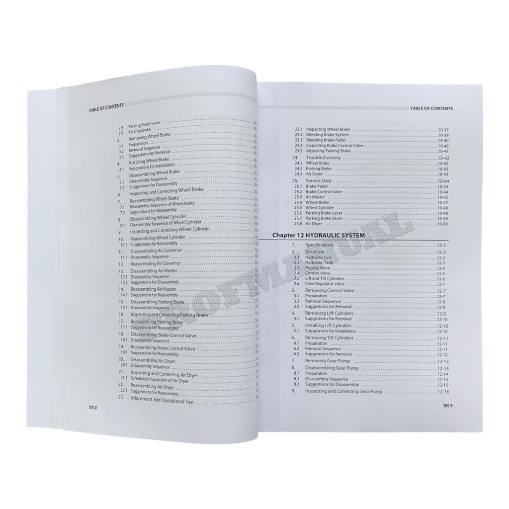 Manual de servicio de montacargas Caterpillar DP100NZ, DP120NZ, DP135NZ y DP150NZ