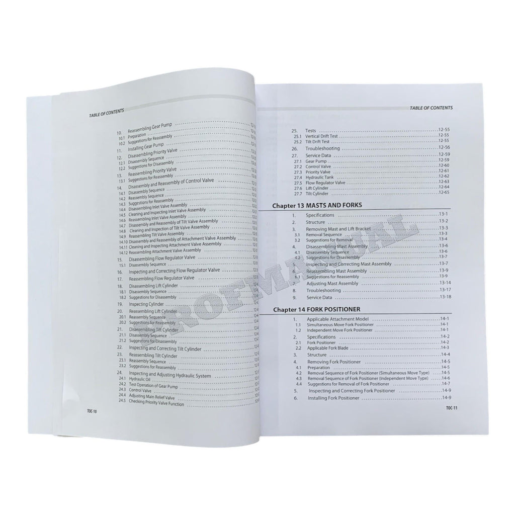 Manual de servicio de montacargas Caterpillar DP100NZ, DP120NZ, DP135NZ y DP150NZ
