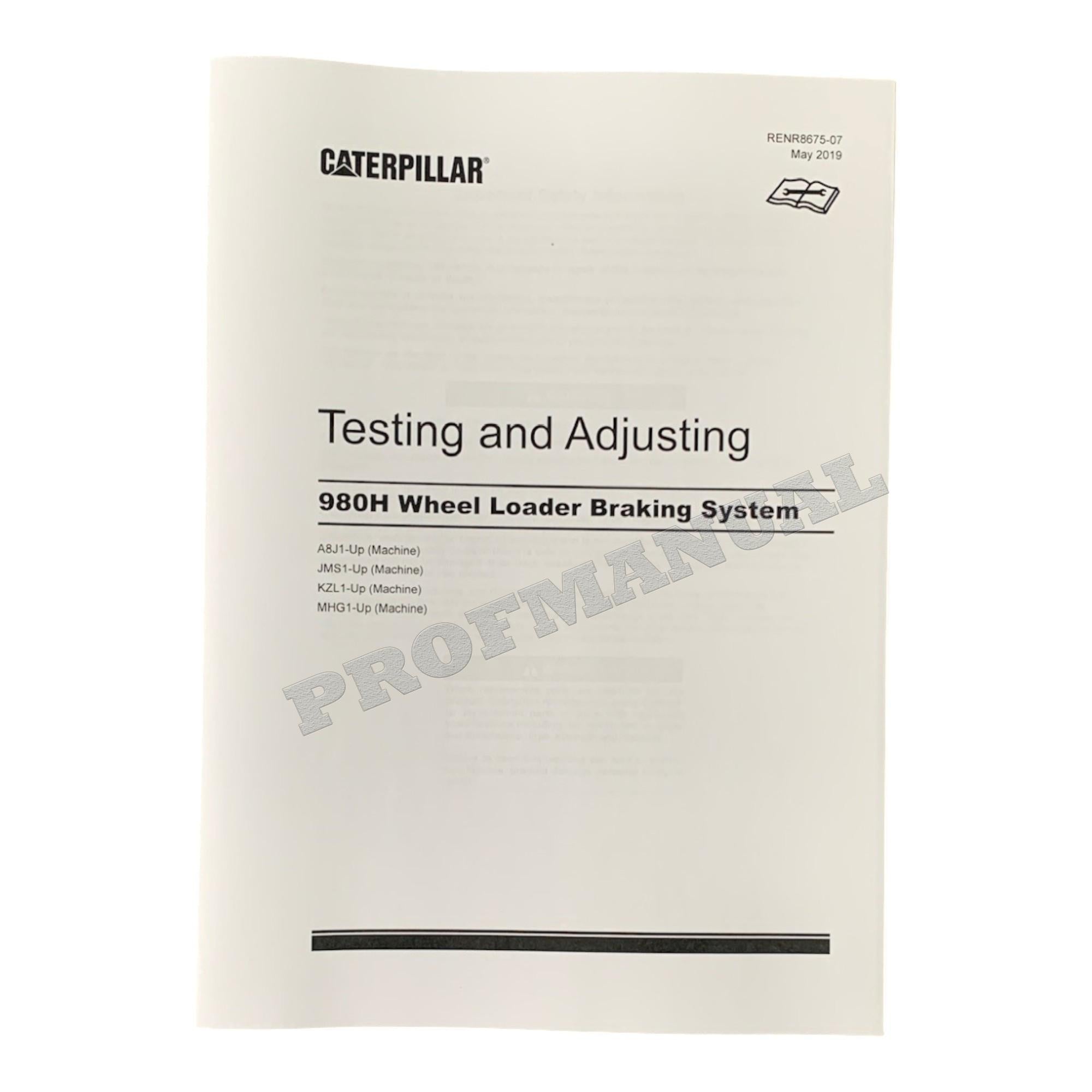 Caterpillar 980H WHEEL LOADER Full Service Manual *Send serial number