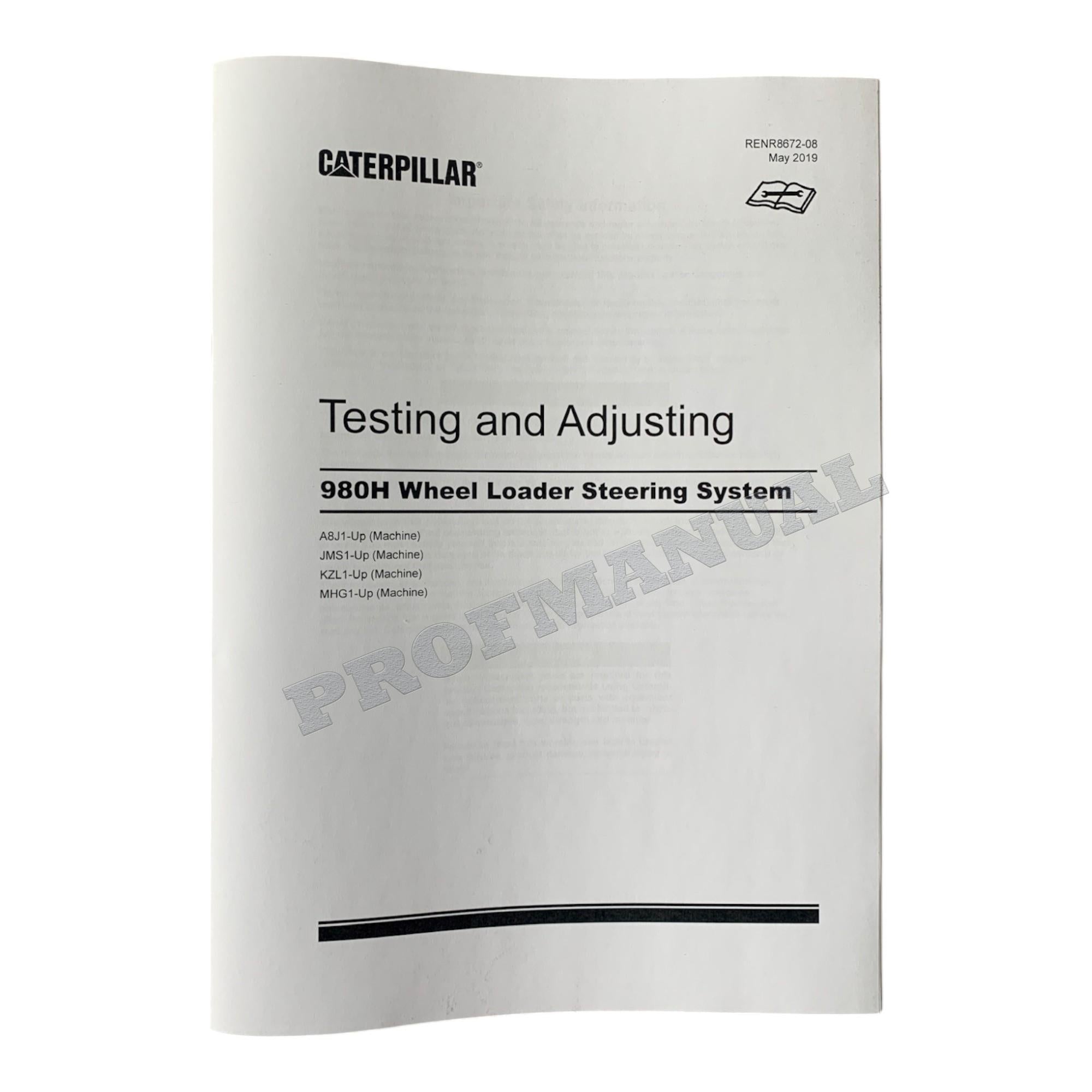 Caterpillar 980H WHEEL LOADER Full Service Manual *Send serial number