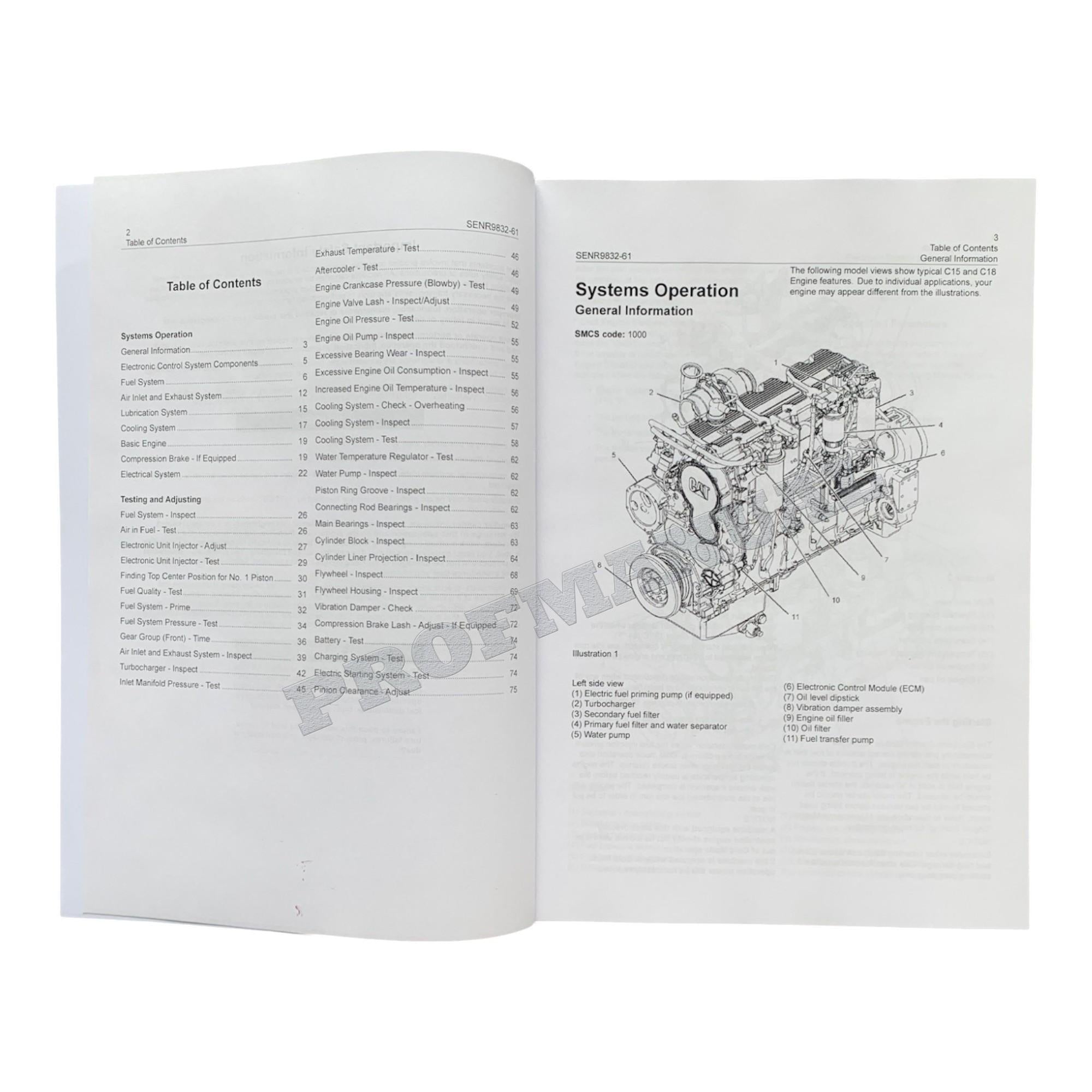 Caterpillar C15 C18 Engine 980H Wheel Loader Full Service Manual *Send serial number 5books