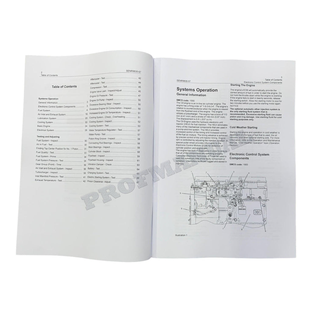 Caterpillar C9 Engine Operation Adjusting Disassem Assem FULL Service Manual *Send S.N.