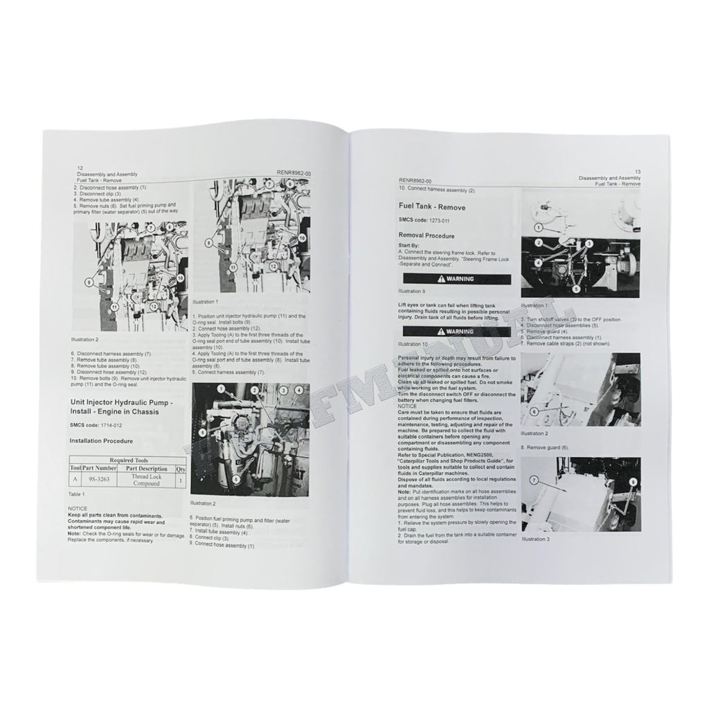 Caterpillar C9 Engine Operation Adjusting Disassem Assem FULL Service Manual *Send S.N.