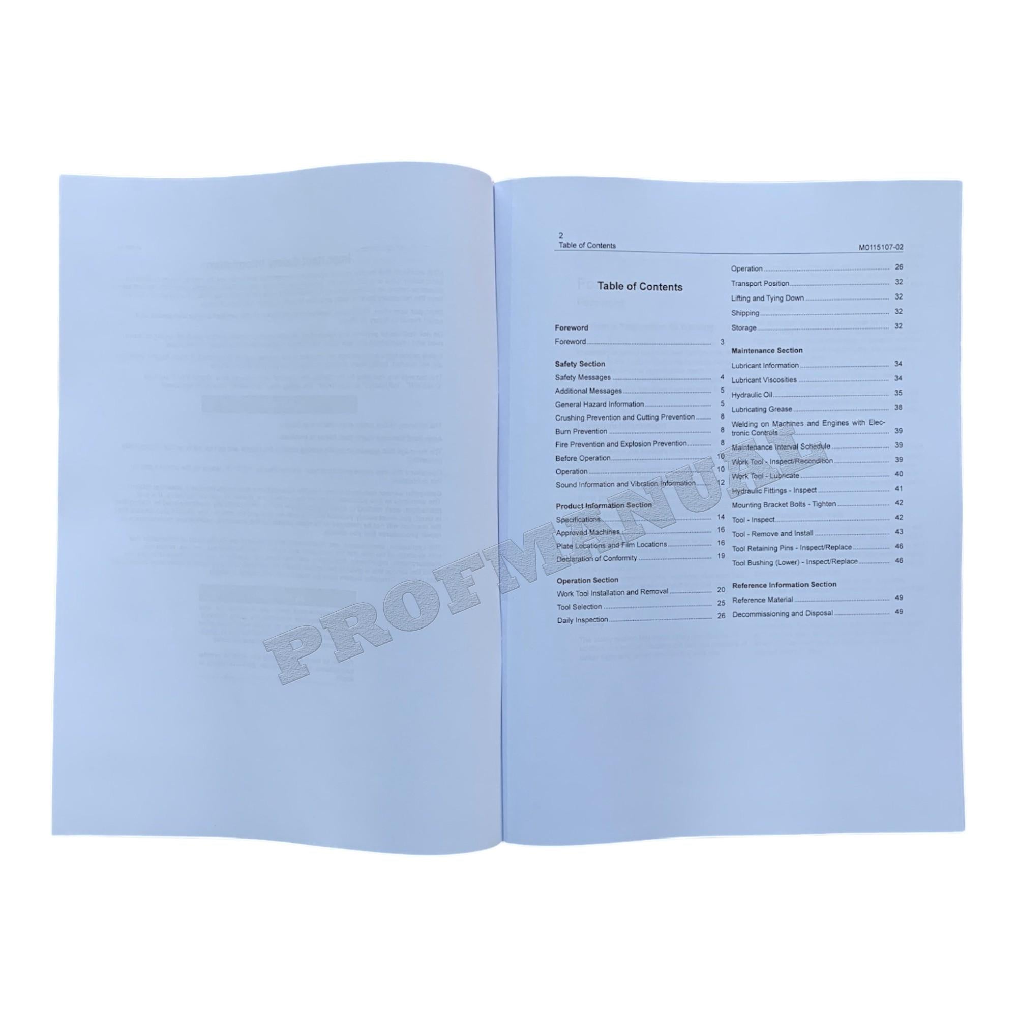 Manual de servicio del martillo hidráulico Caterpillar H115-H115S H120-H120CS H130-H130S