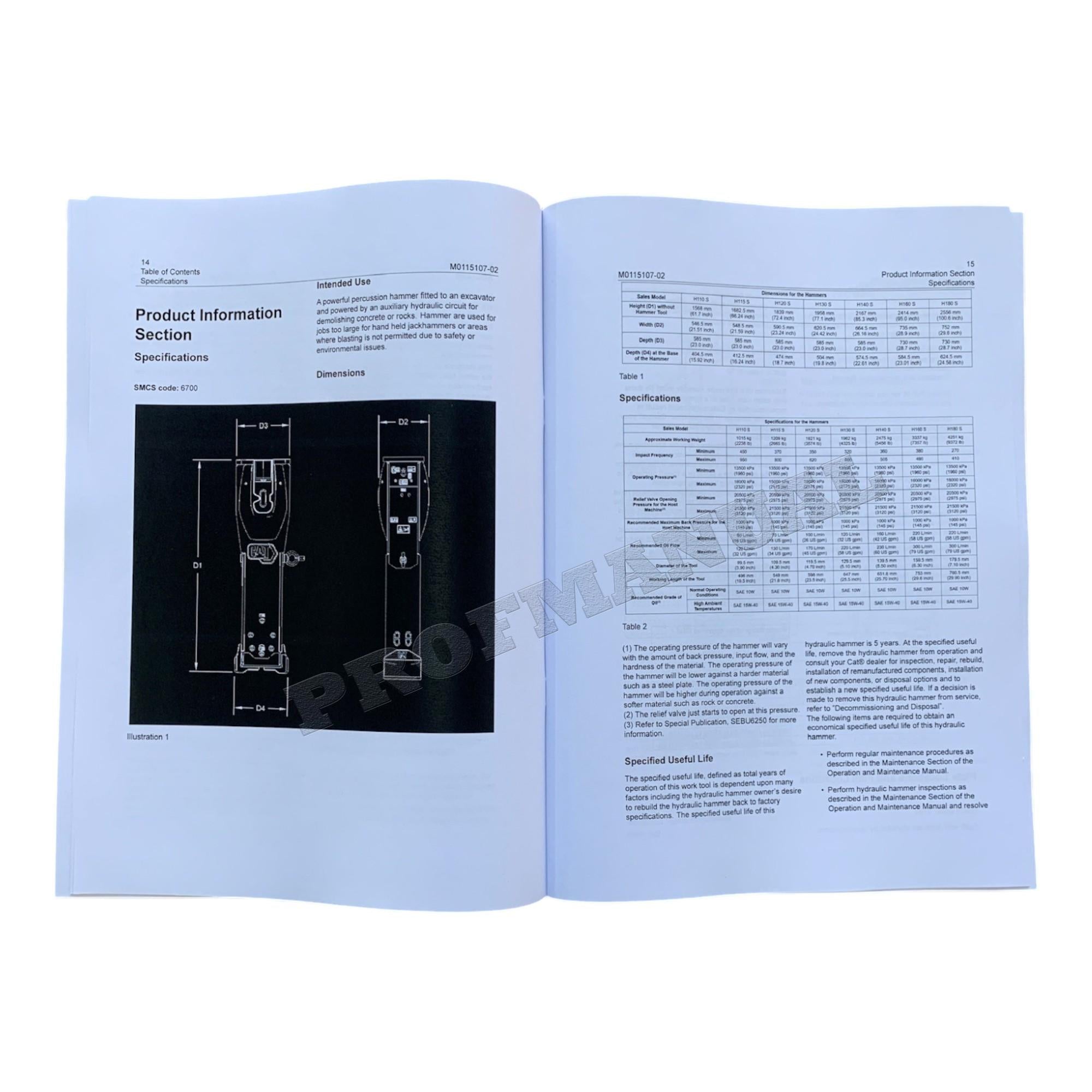 Manual de servicio del martillo hidráulico Caterpillar H115-H115S H120-H120CS H130-H130S
