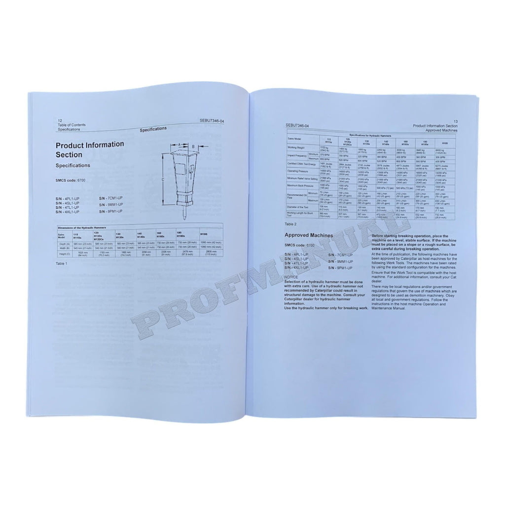 Manual de servicio del martillo hidráulico Caterpillar H115-H115S H120-H120CS H130-H130S