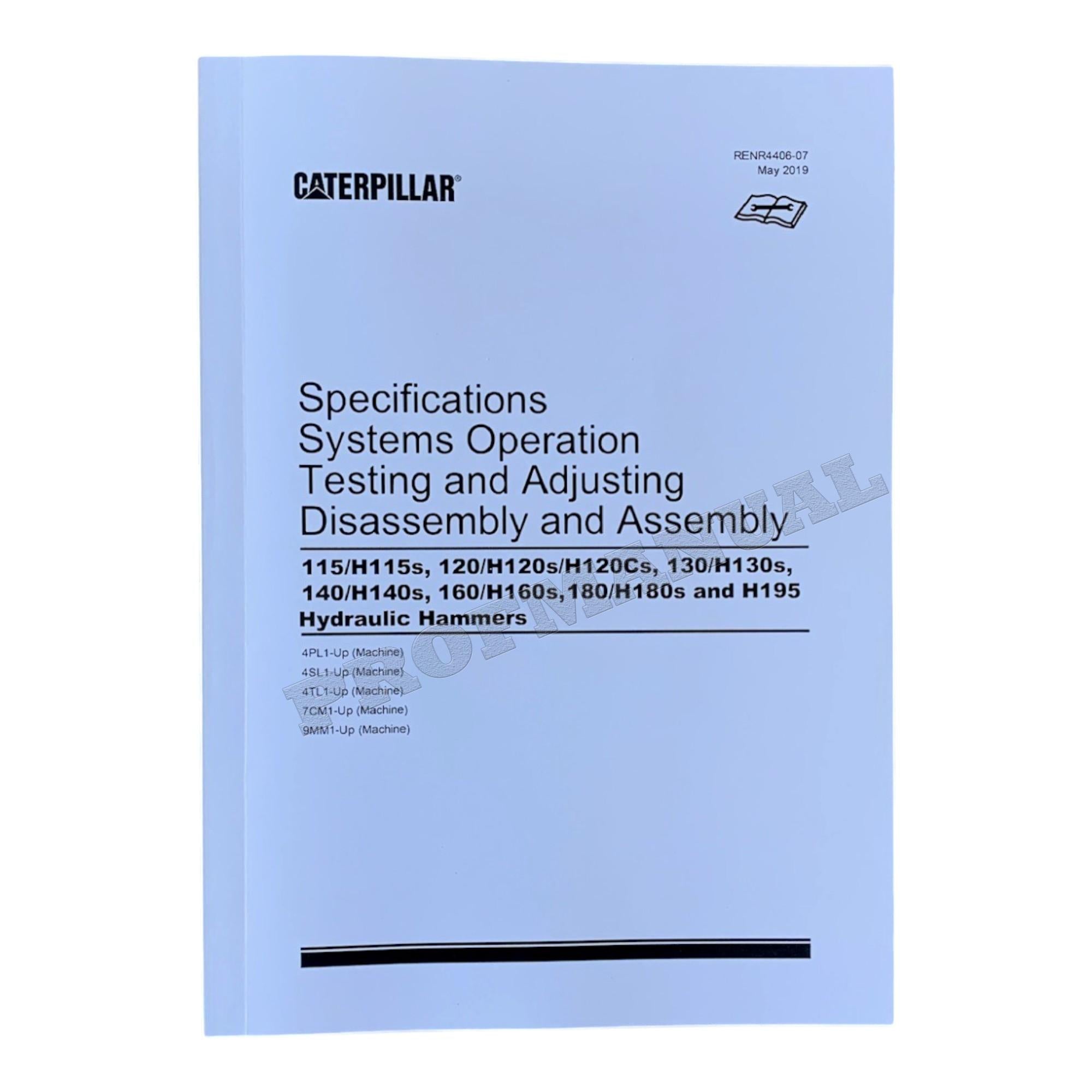 Manual de servicio del martillo hidráulico Caterpillar H115-H115S H120-H120CS H130-H130S
