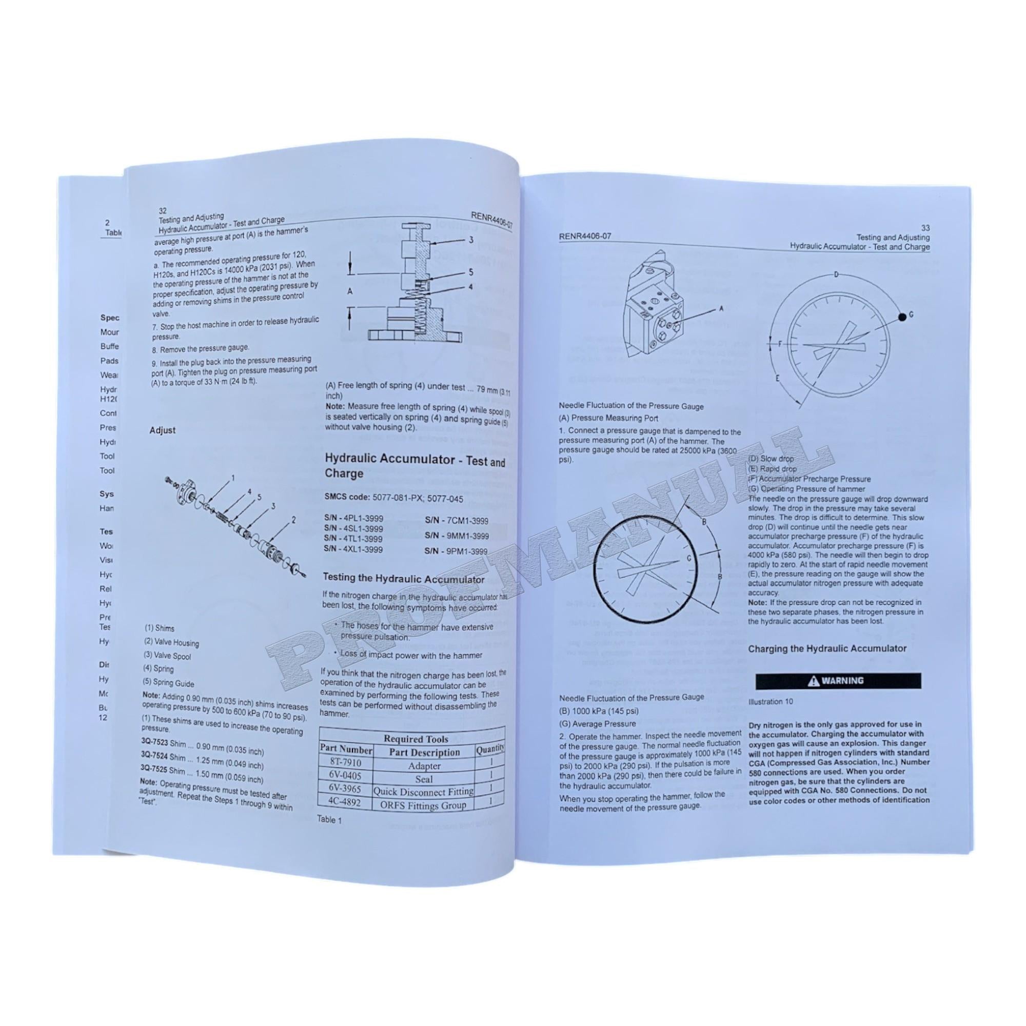 Manual de servicio del martillo hidráulico Caterpillar H115-H115S H120-H120CS H130-H130S