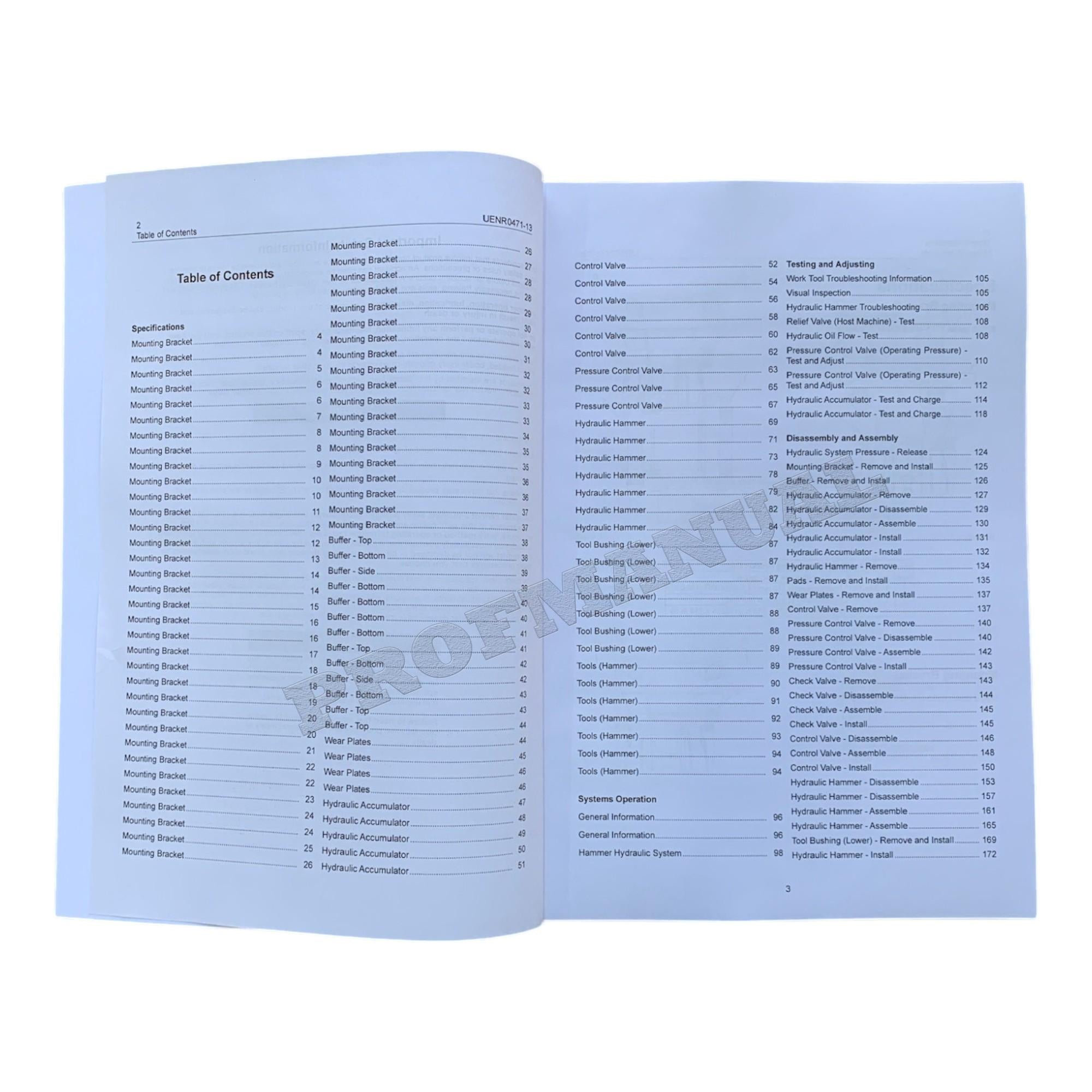 Manual de servicio del martillo hidráulico Caterpillar H115-H115S H120-H120CS H130-H130S
