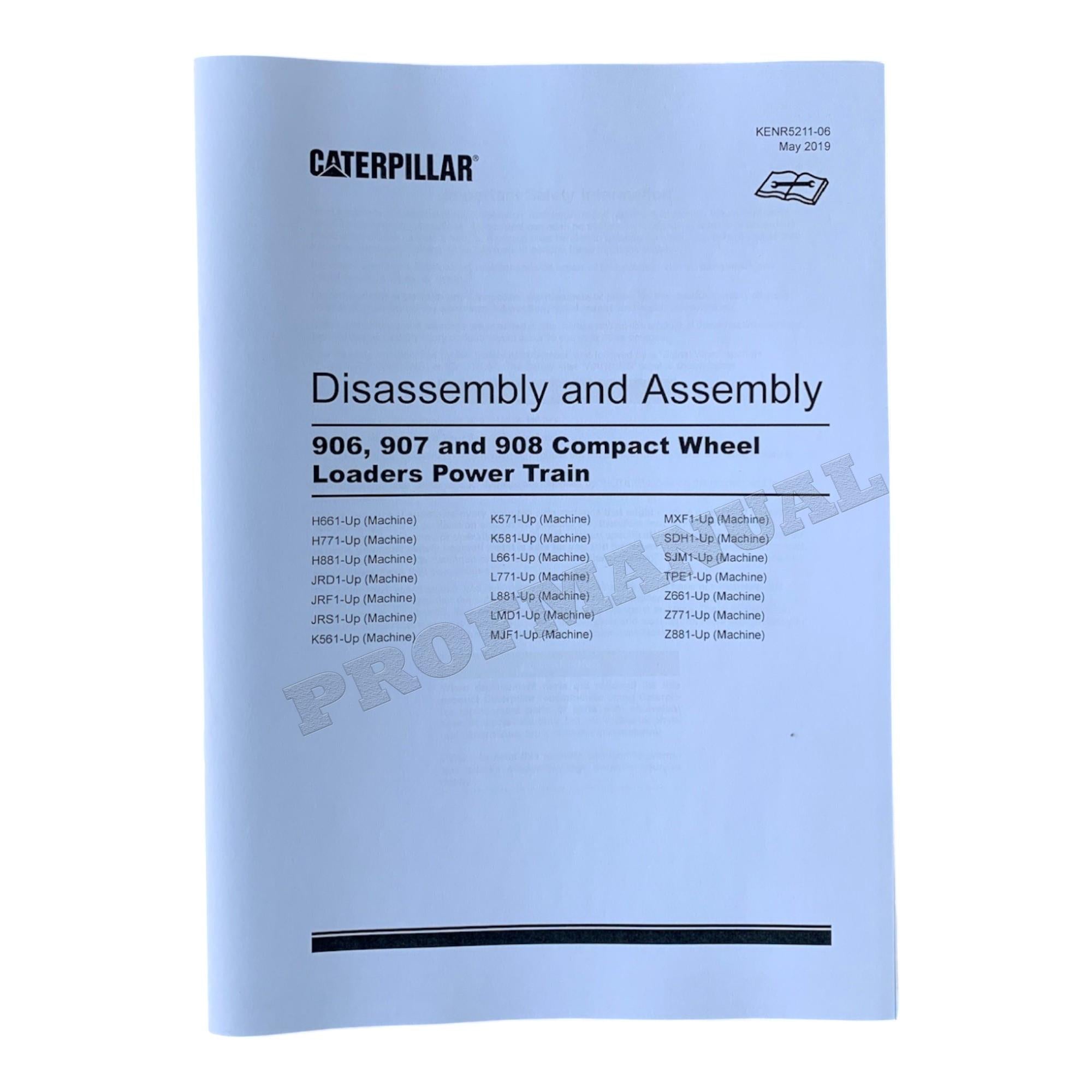 Caterpillar 906H 907H 908H Compact Wheel Loader Full Service Manual