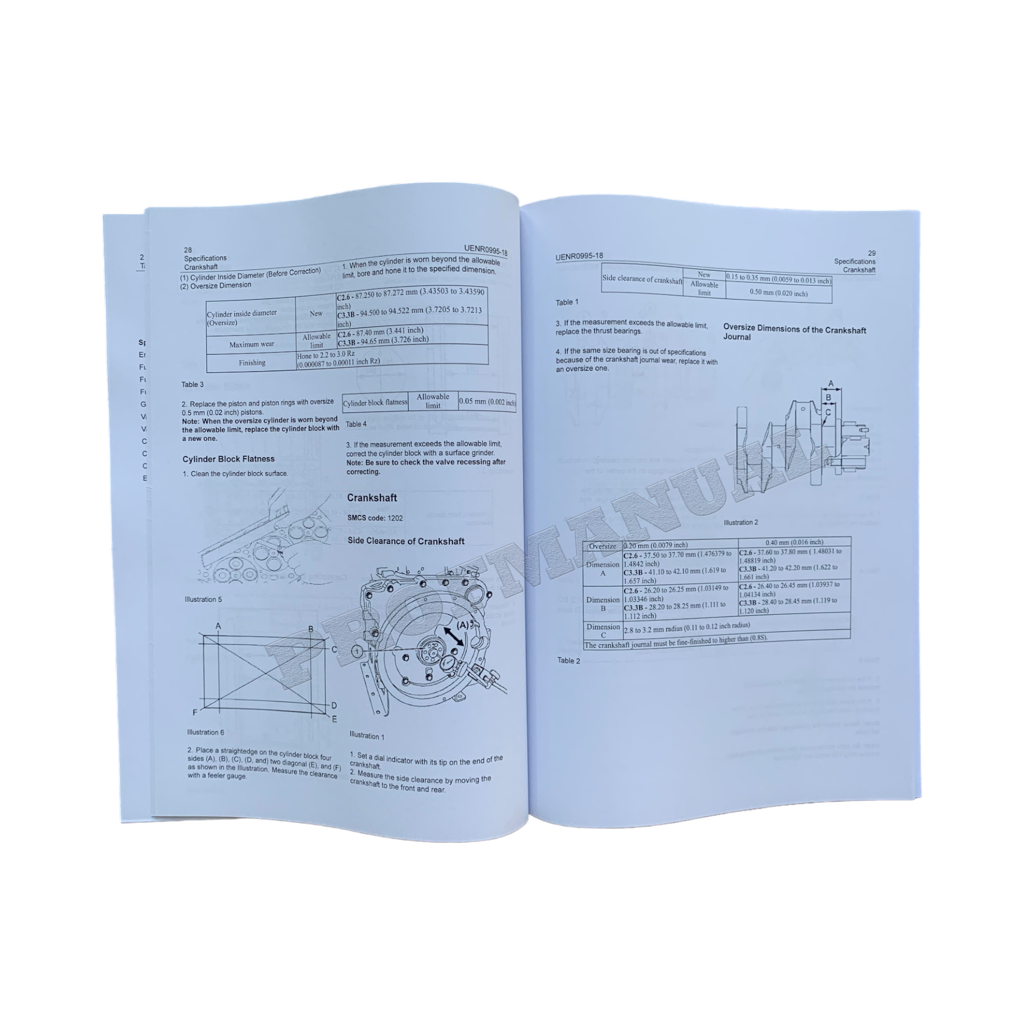 Caterpillar C2.6 C3.3B Engine Operation Testing Adjusting Service Manual + Specification