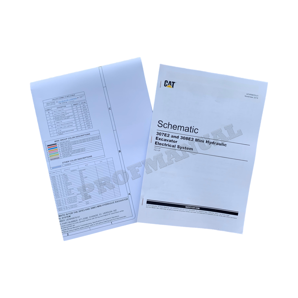Manual de servicio de la excavadora Caterpillar 308E, conjunto de 7 libros + esquema, serie F8C