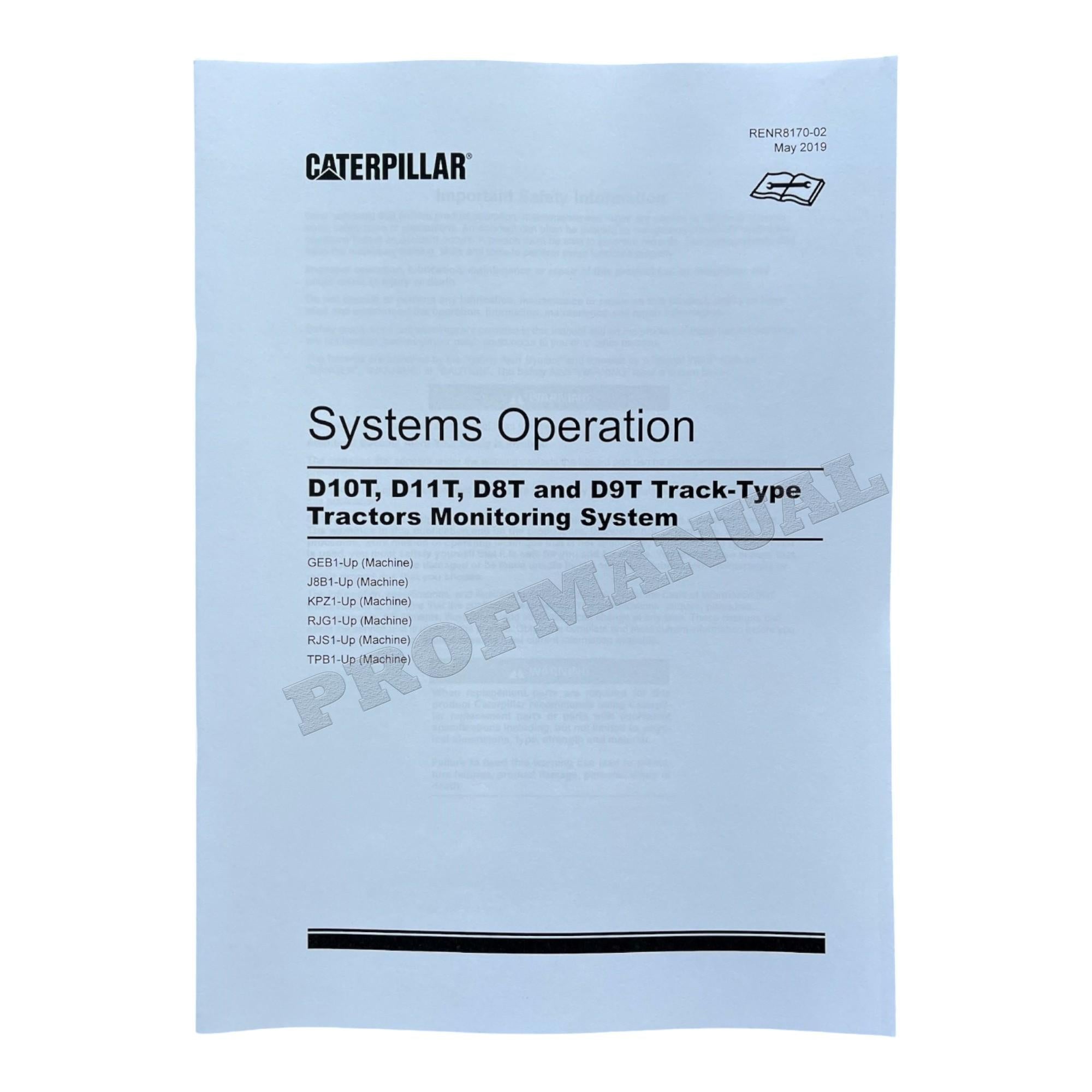 Manual de servicio completo del tractor de cadenas Caterpillar D11T *Enviar número de serie