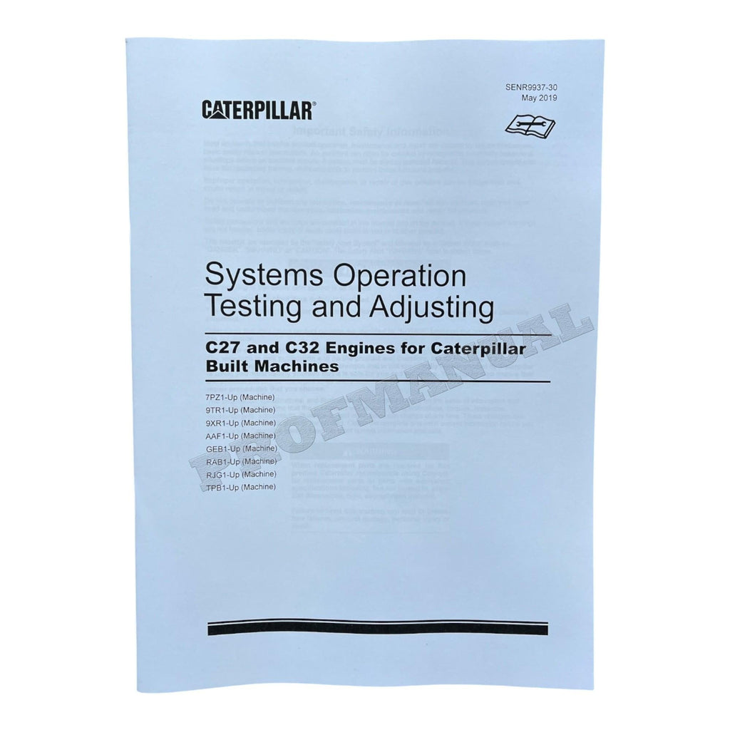 Caterpillar C27 C32 Engine Track-Type Tractor Full Service Manual *Send serial number
