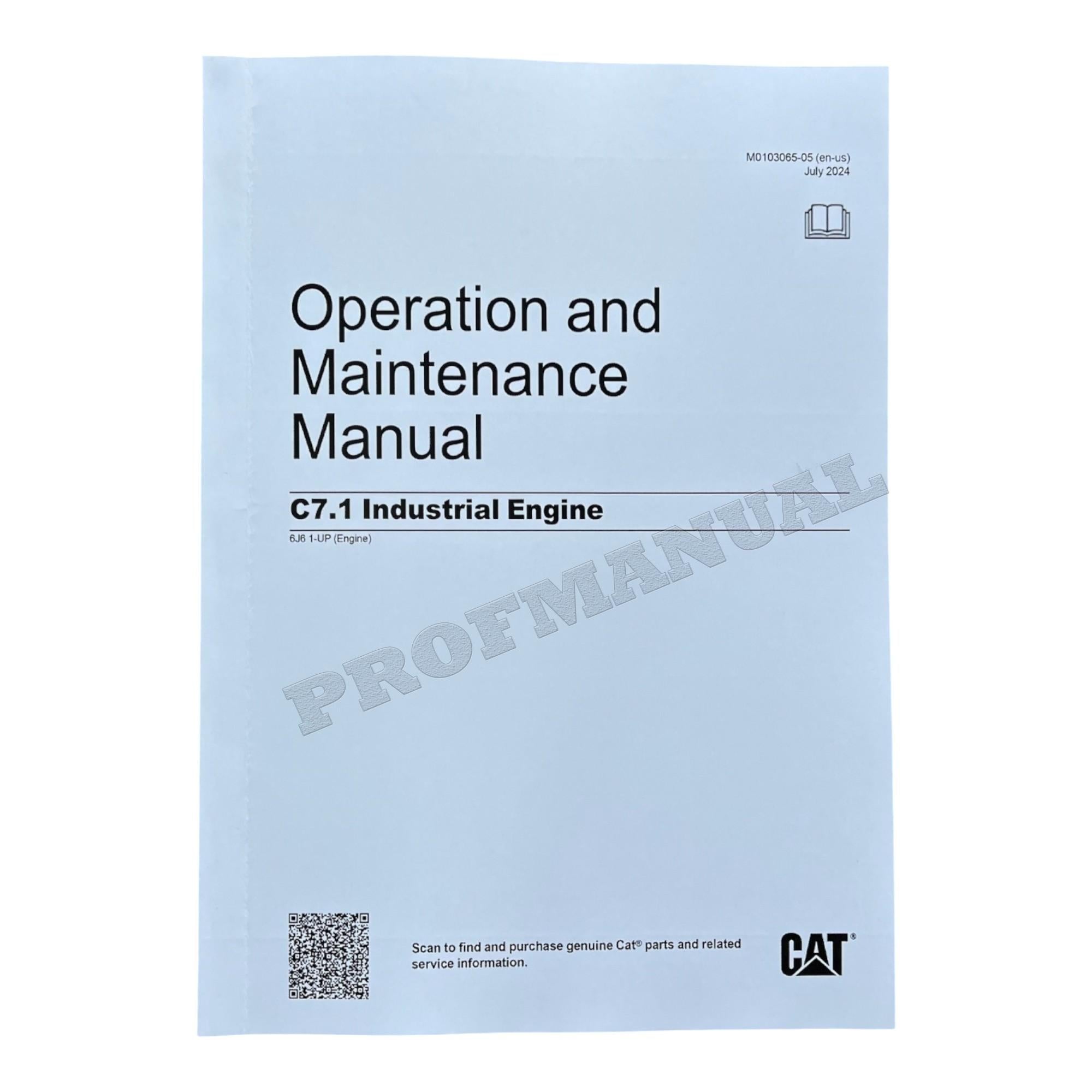 Caterpillar C7.1 INDUSTRIAL ENGINE Full Service Manual *Send serial number