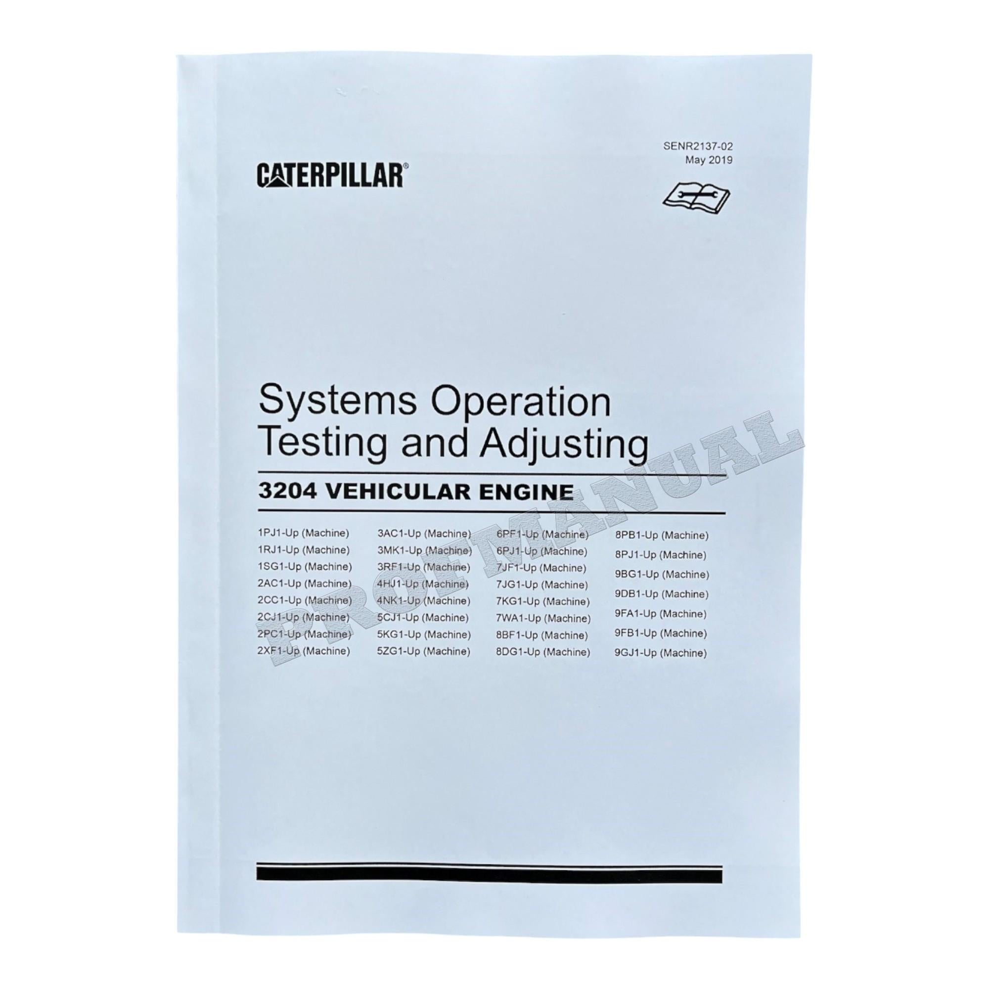 Caterpillar 3204 VEHICULAR ENGINE Full Service Manual *Send serial number