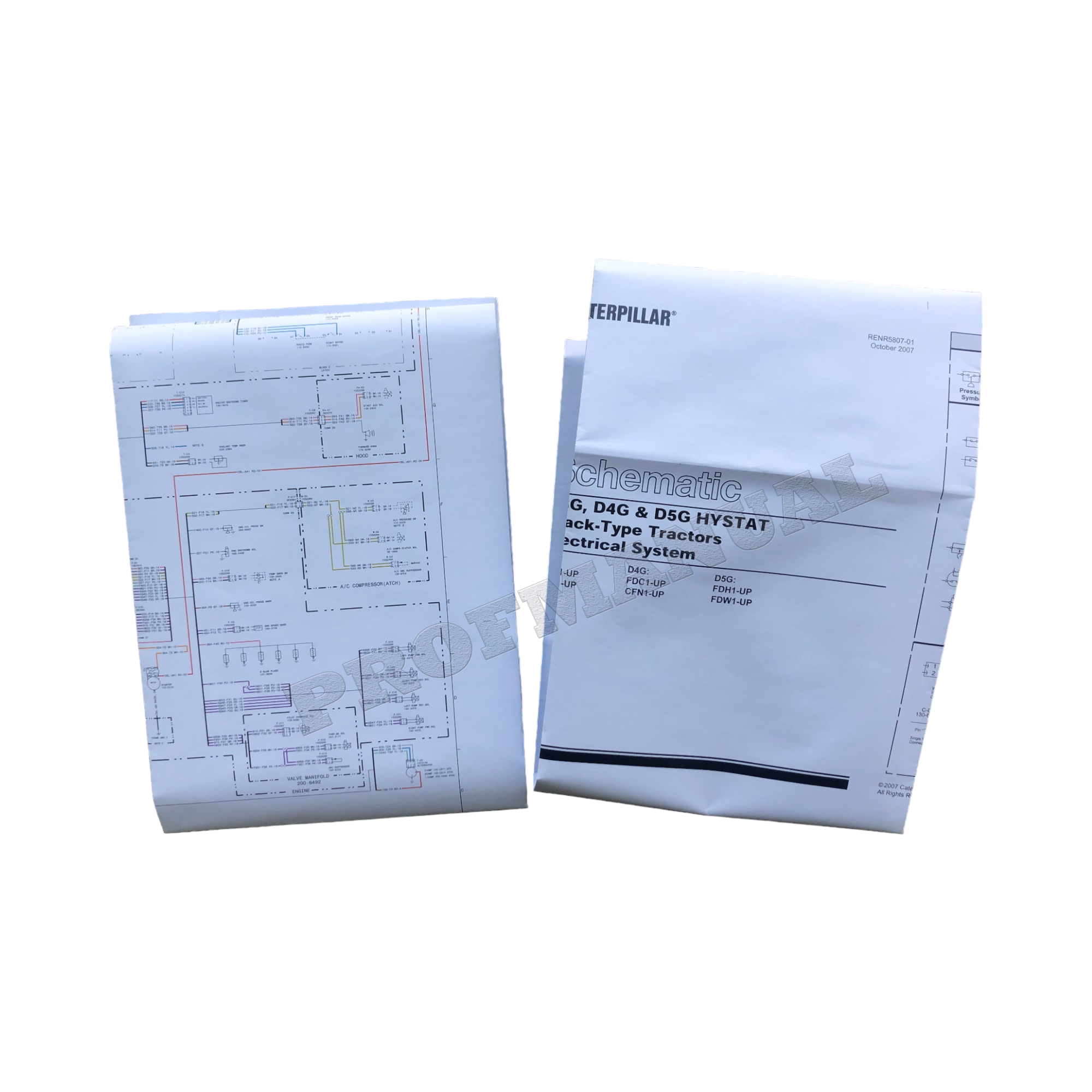 Manual de servicio del esquema eléctrico del tractor Caterpillar CAT D3G D4G D5G RENR5807