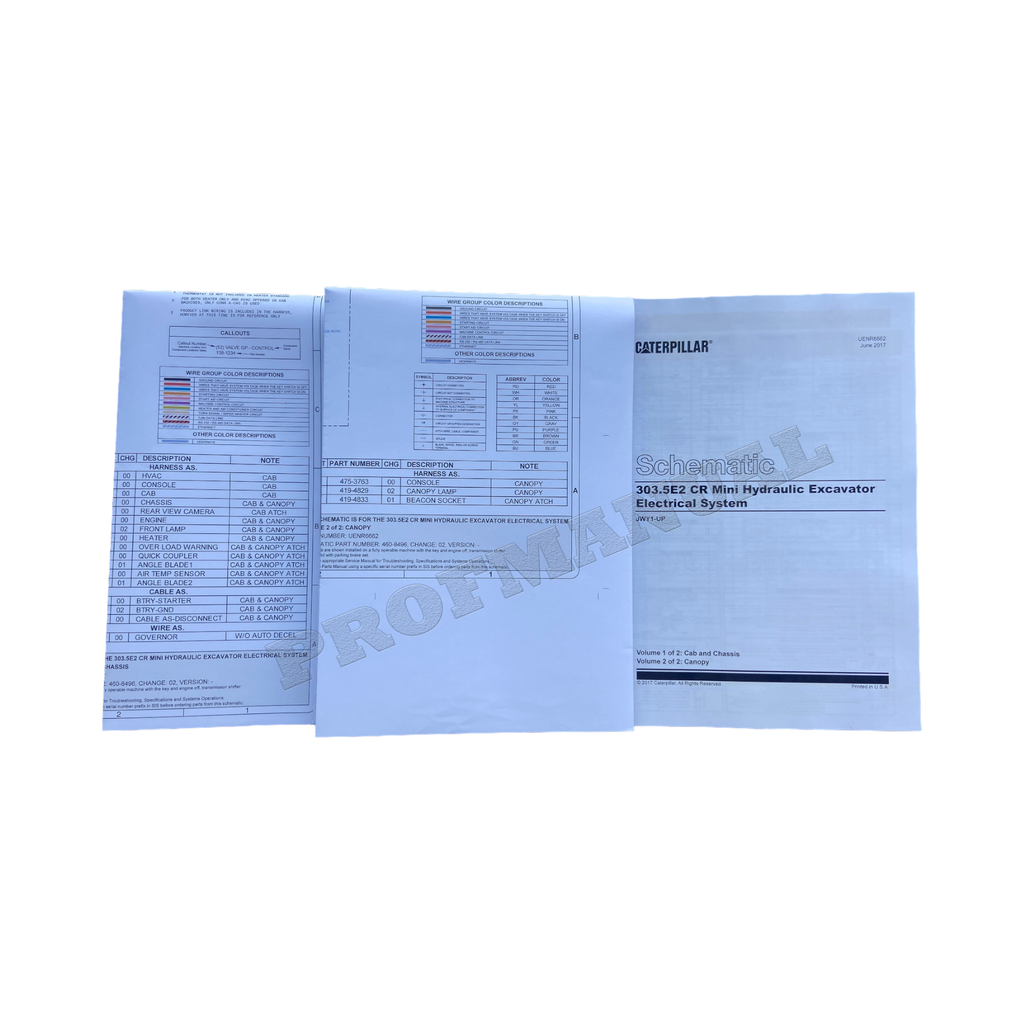 Manual de servicio esquemático del sistema eléctrico de la miniexcavadora Caterpillar 303.5E2 CR